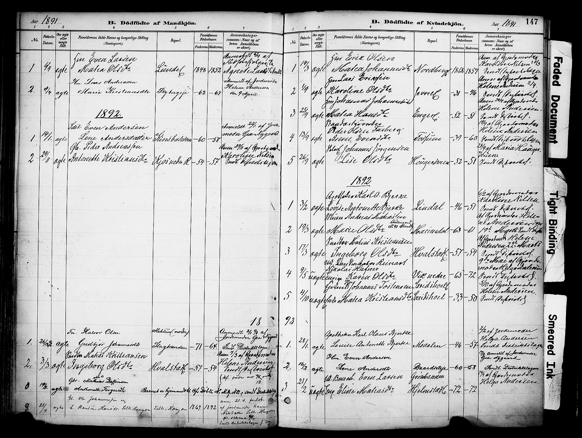 Ringsaker prestekontor, SAH/PREST-014/K/Ka/L0017: Parish register (official) no. 17, 1891-1902, p. 147