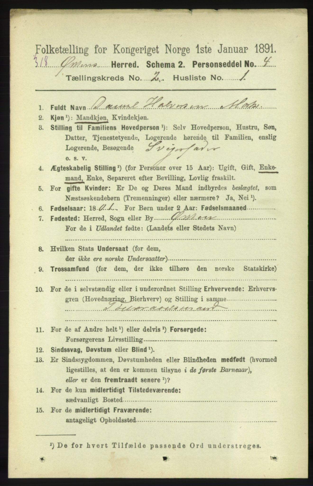 RA, 1891 census for 1520 Ørsta, 1891, p. 491