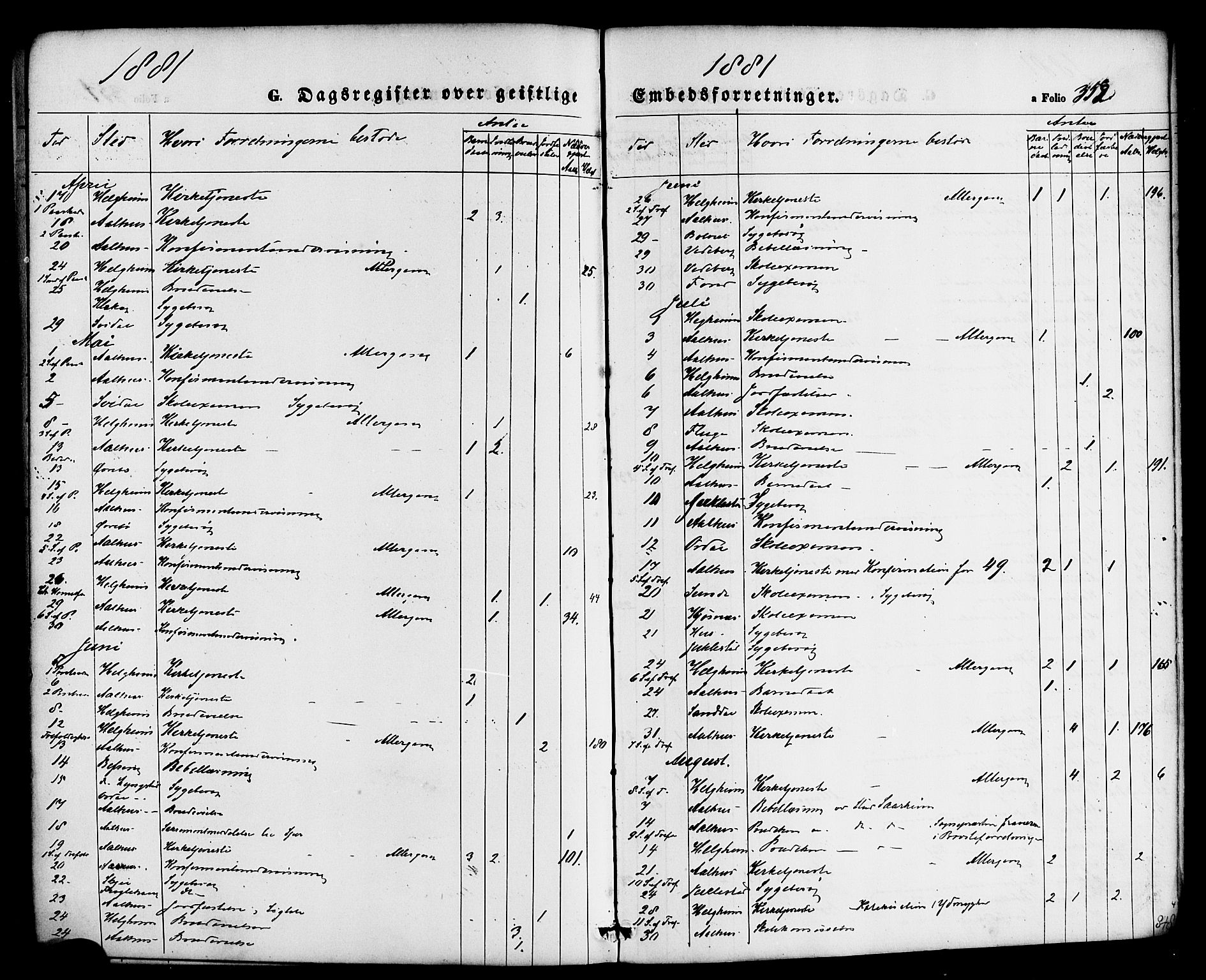 Jølster sokneprestembete, AV/SAB-A-80701/H/Haa/Haaa/L0011: Parish register (official) no. A 11, 1866-1881, p. 352