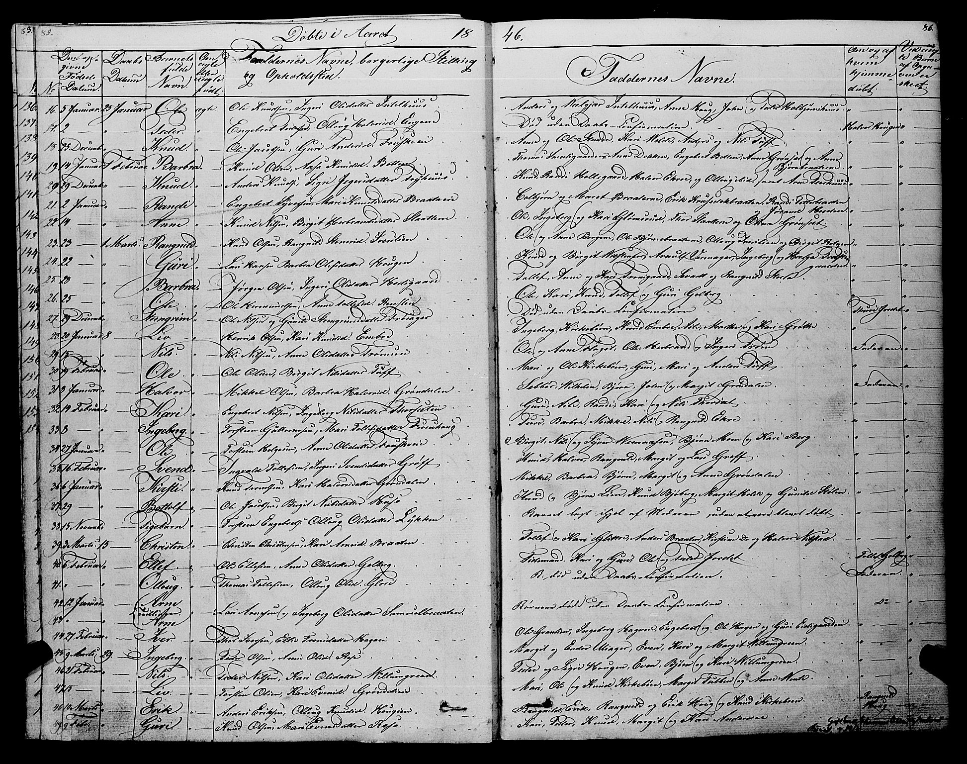 Gol kirkebøker, SAKO/A-226/F/Fa/L0002: Parish register (official) no. I 2, 1837-1863, p. 85-86