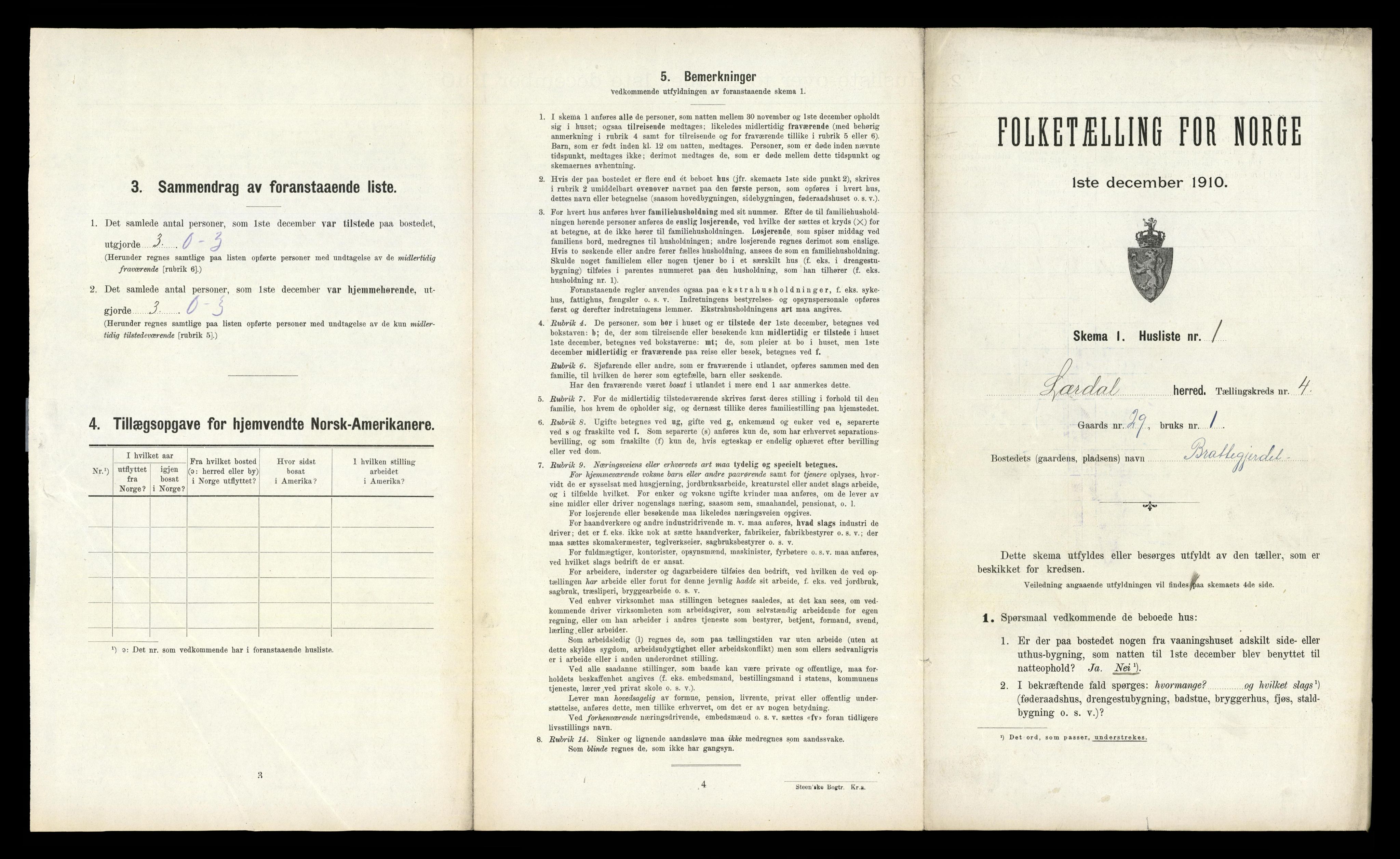 RA, 1910 census for Lærdal, 1910, p. 346