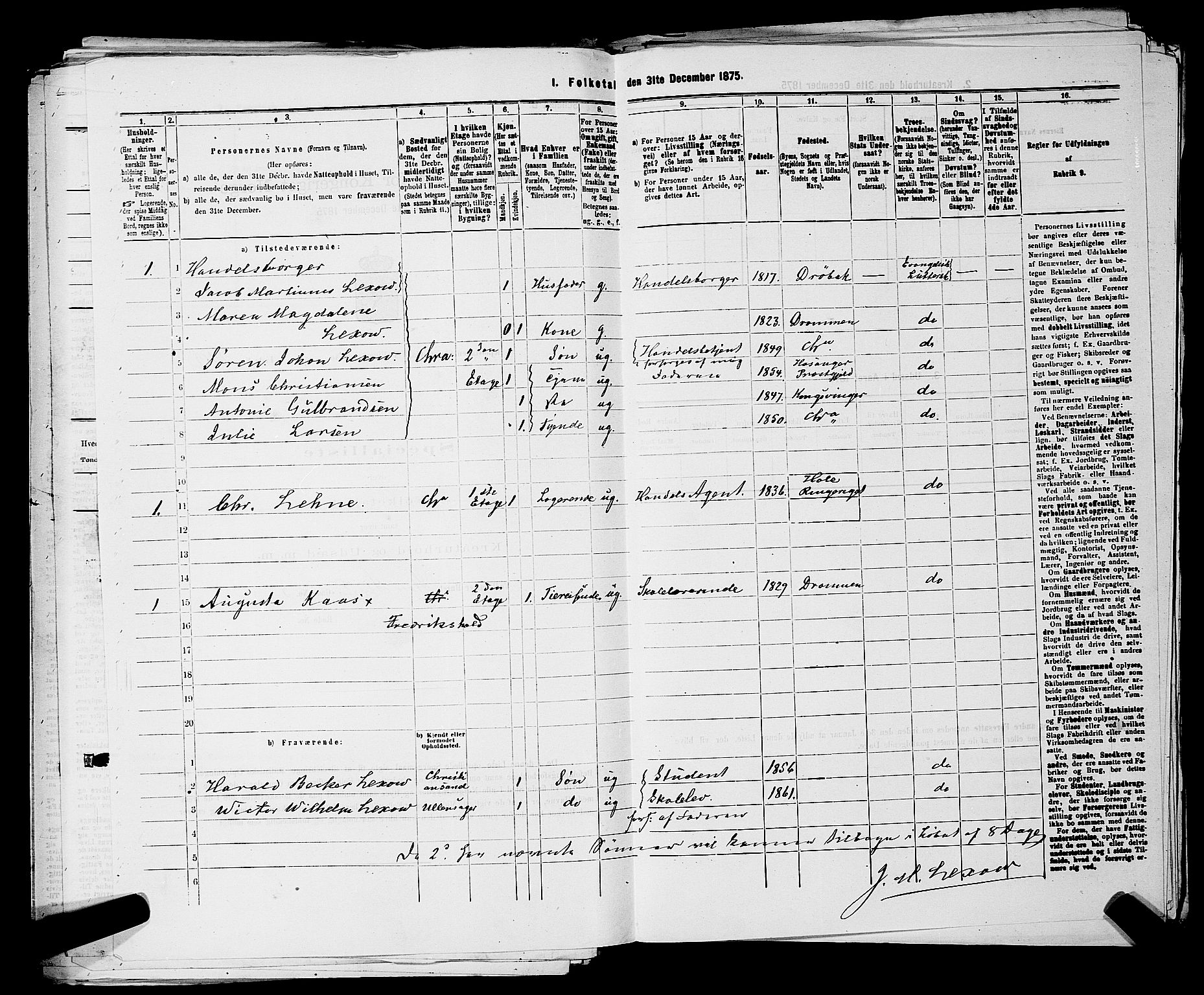 RA, 1875 census for 0301 Kristiania, 1875, p. 471