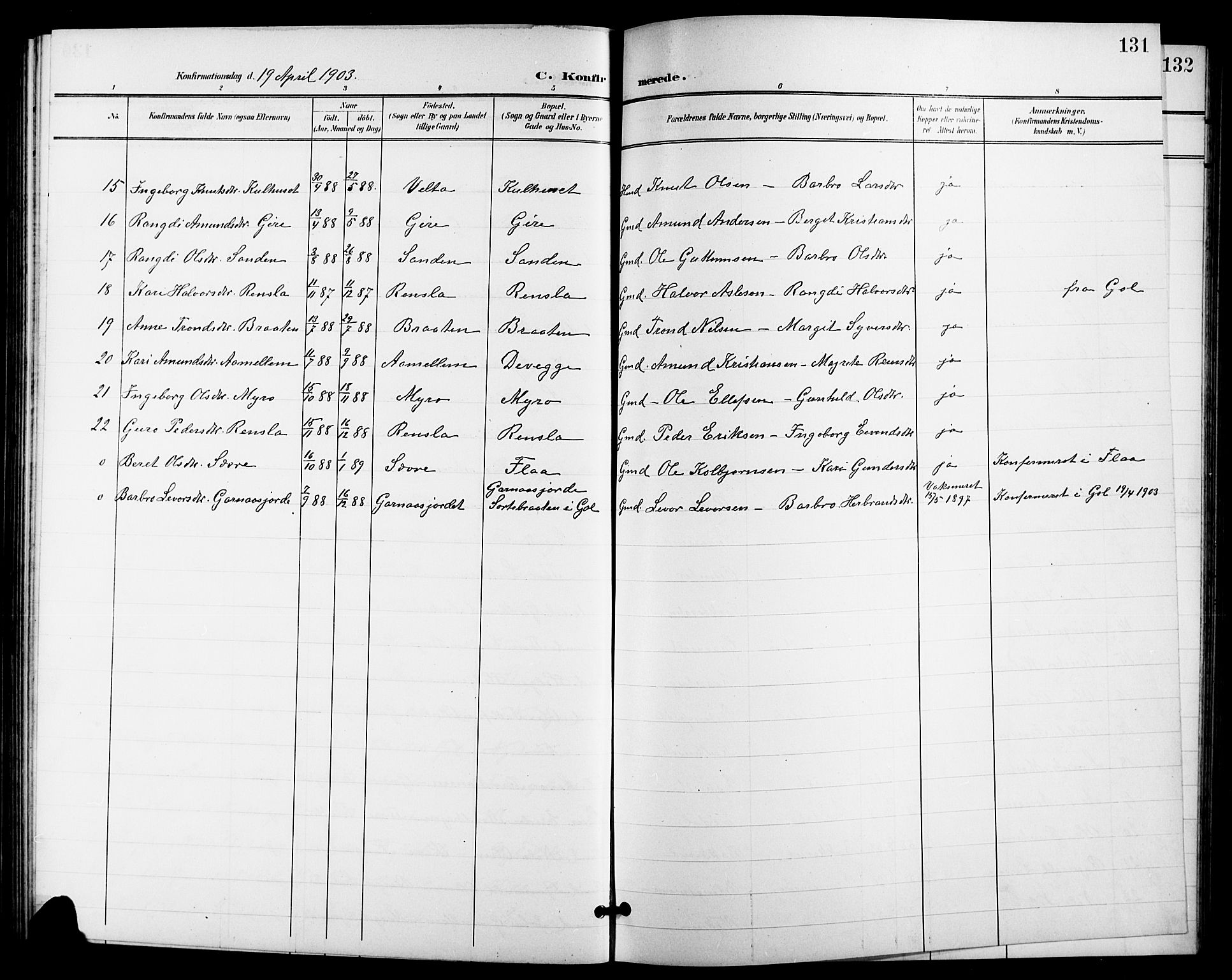 Nes kirkebøker, AV/SAKO-A-236/G/Ga/L0004: Parish register (copy) no. I 4, 1900-1925, p. 131