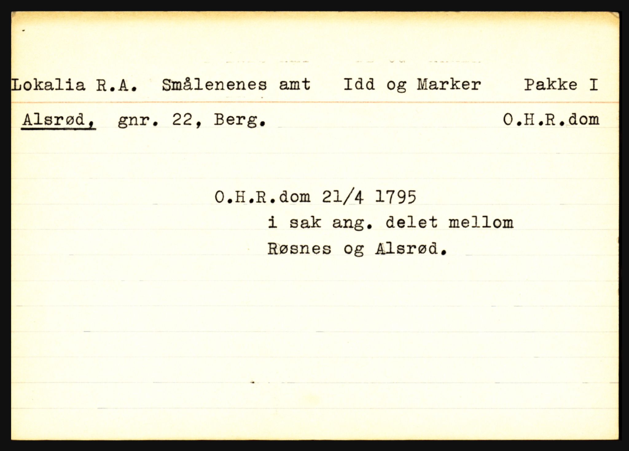 Statsarkivet i Oslo, AV/SAO-A-10621/Z/Za/L0002: Berg (Alkerød - Åsmundsengen), Borge (Balterød - Årum), p. 5