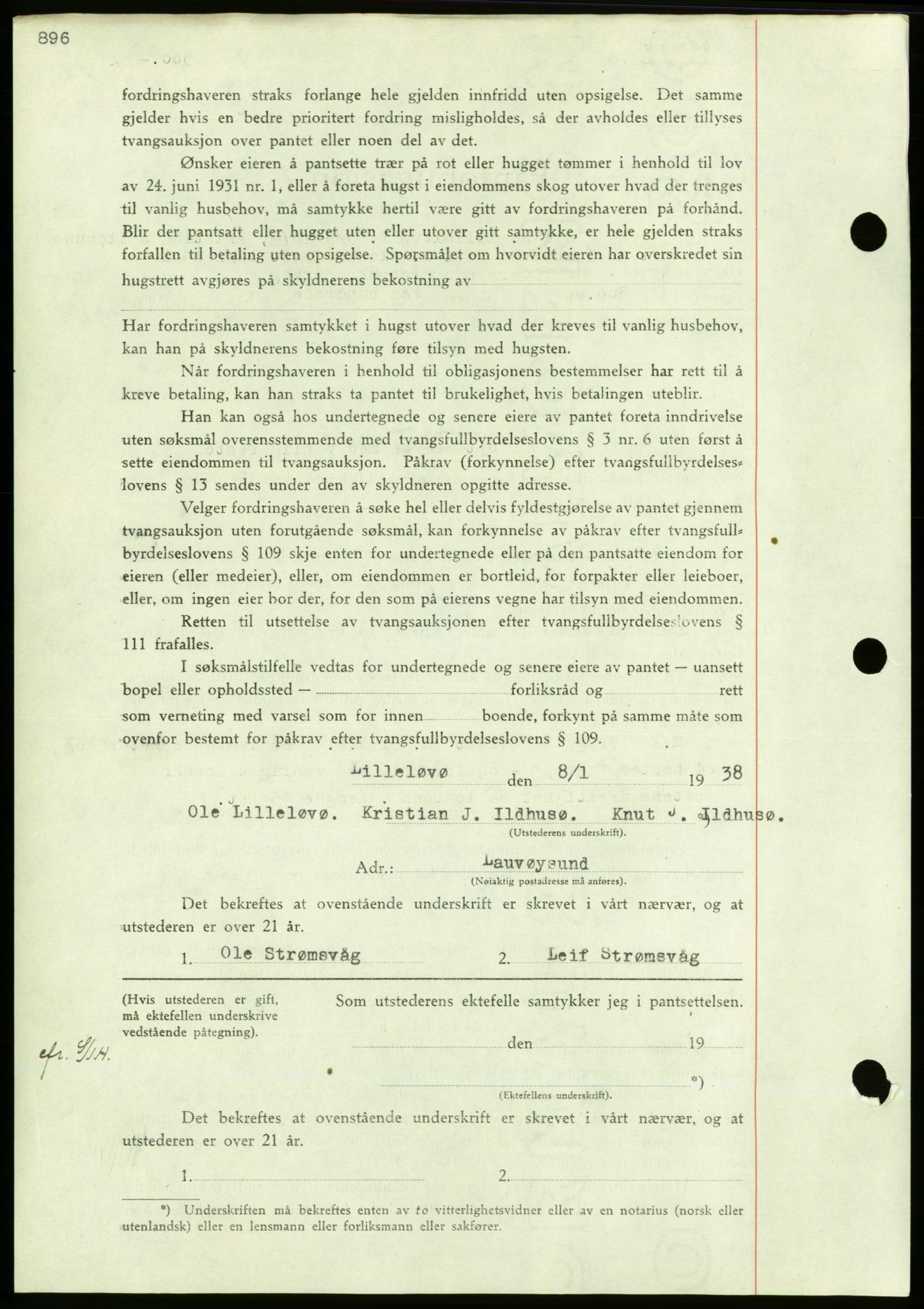 Nordmøre sorenskriveri, AV/SAT-A-4132/1/2/2Ca/L0092: Mortgage book no. B82, 1937-1938, Diary no: : 591/1938