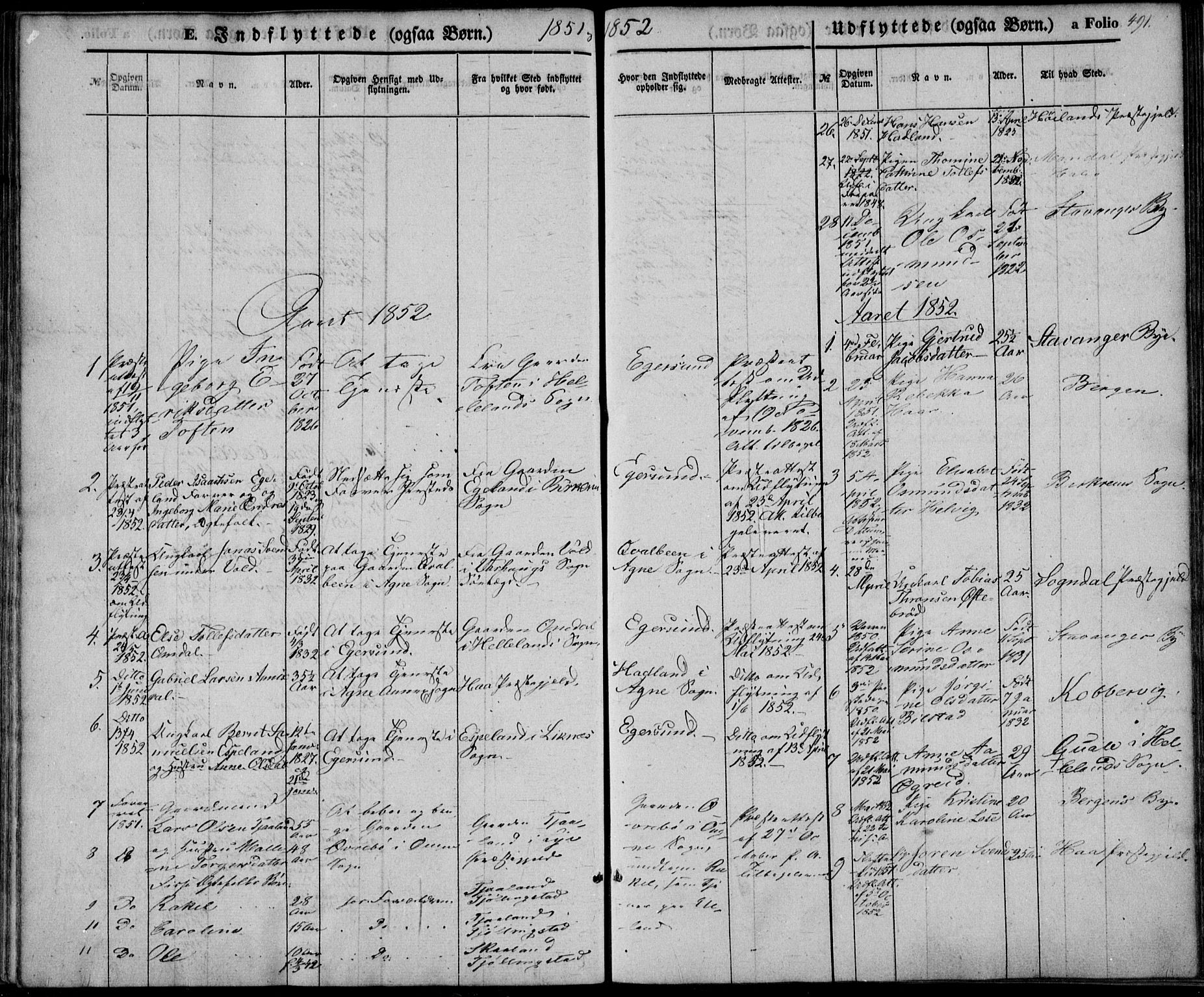 Eigersund sokneprestkontor, SAST/A-101807/S08/L0013: Parish register (official) no. A 12.2, 1850-1865, p. 491