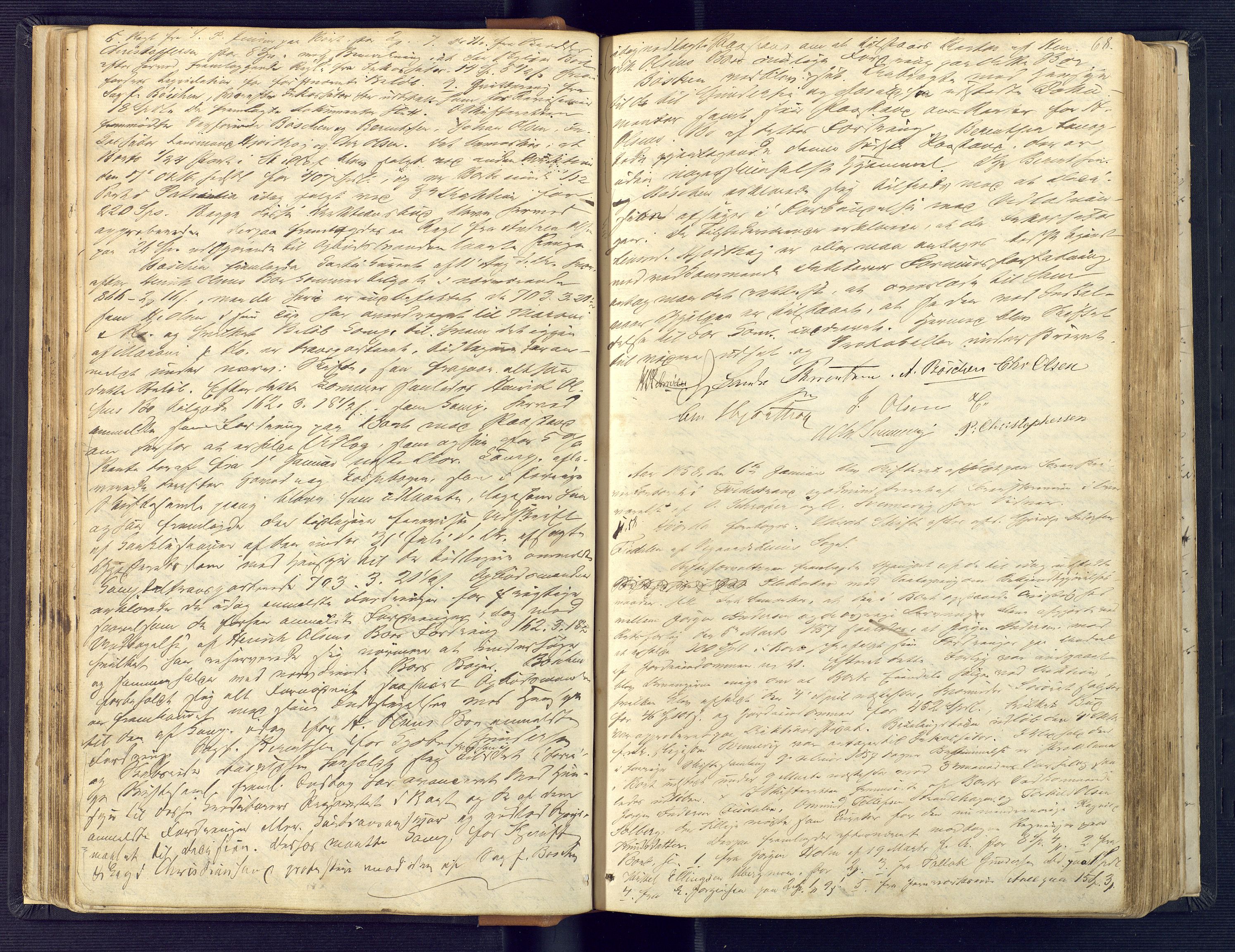 Holt sorenskriveri, AV/SAK-1221-0002/H/Hc/L0013: Skiftebehandlingsprotokoll nr. 4, 1855-1866, p. 67b-68a