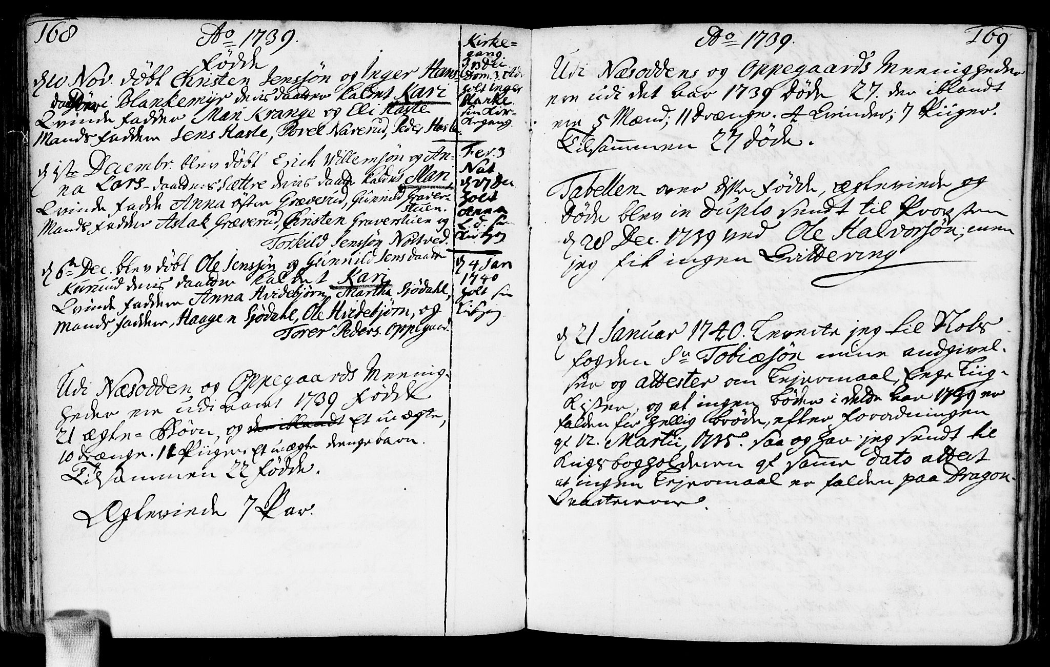 Nesodden prestekontor Kirkebøker, AV/SAO-A-10013/F/Fa/L0001: Parish register (official) no. I 1, 1709-1750, p. 168-169