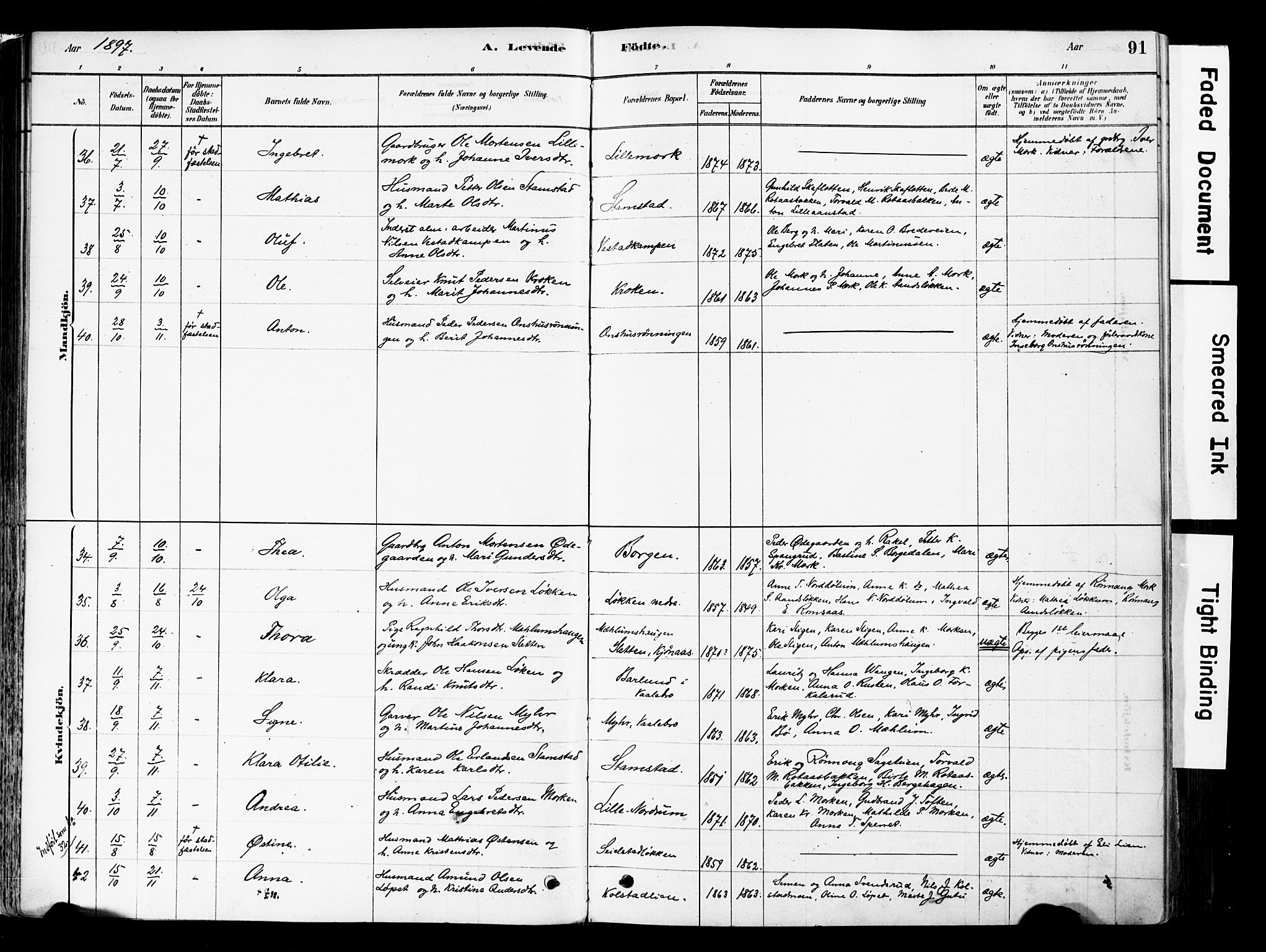 Ringebu prestekontor, AV/SAH-PREST-082/H/Ha/Haa/L0008: Parish register (official) no. 8, 1878-1898, p. 91