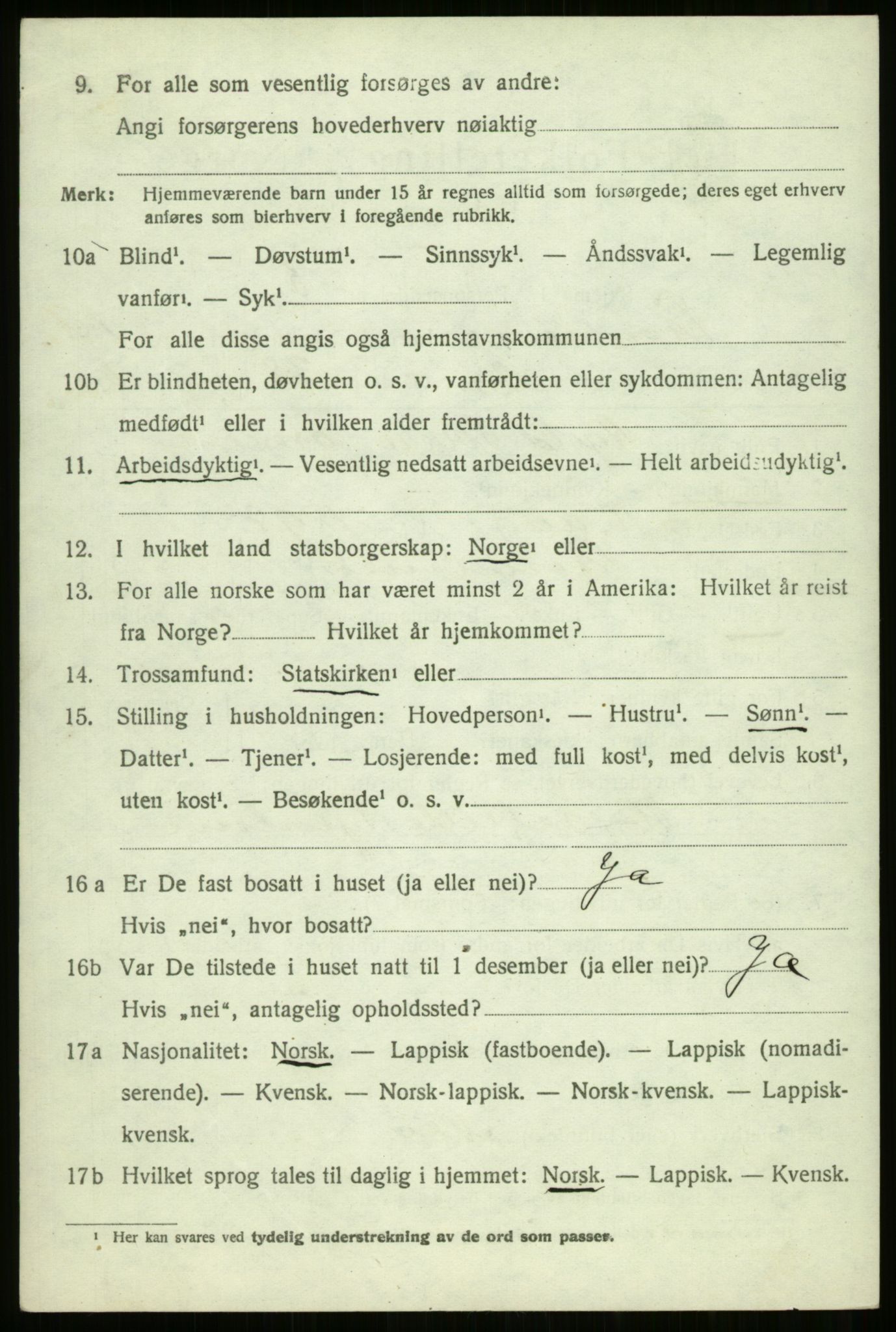 SATØ, 1920 census for Trondenes, 1920, p. 10292