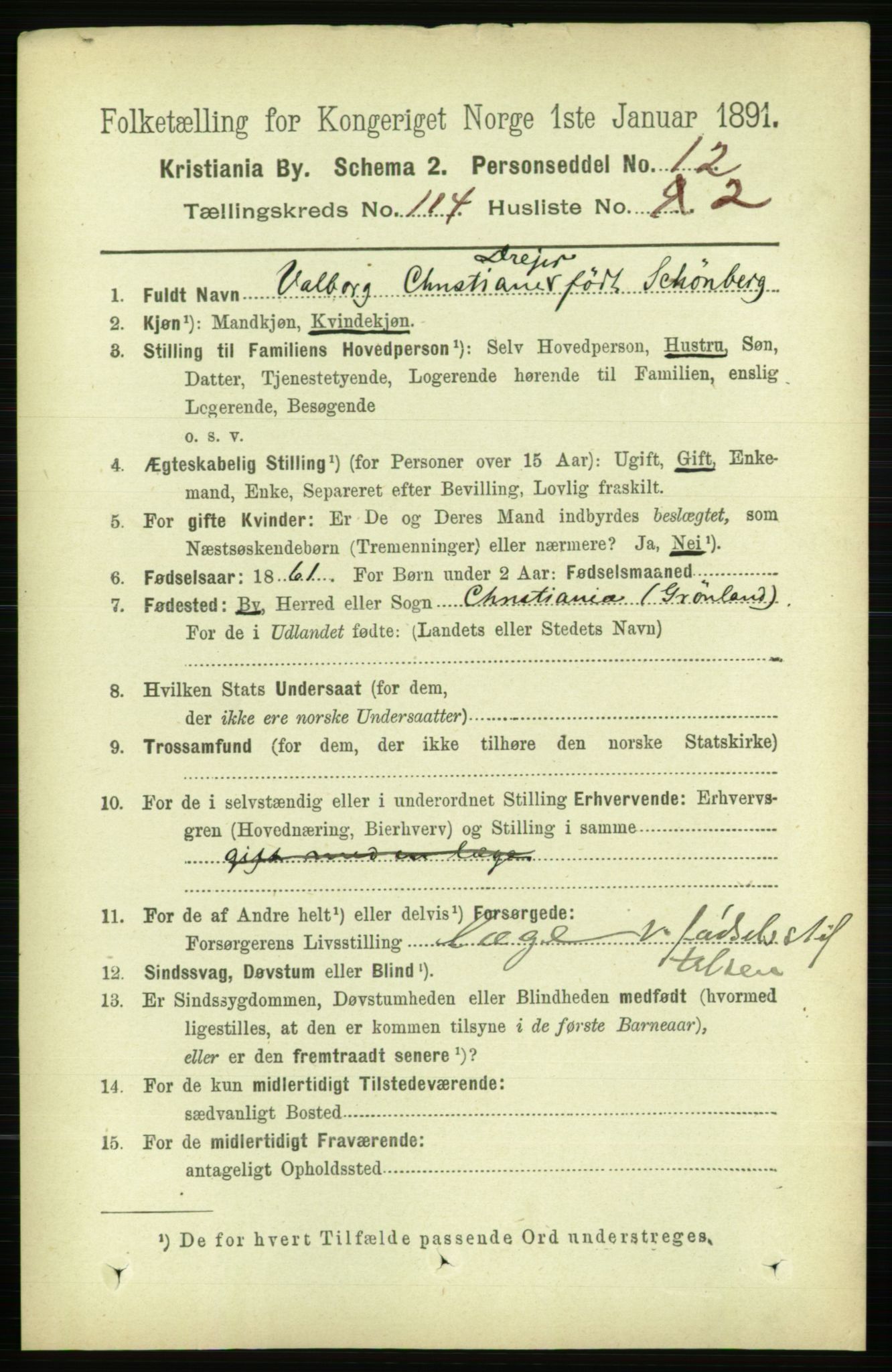 RA, 1891 census for 0301 Kristiania, 1891, p. 60783