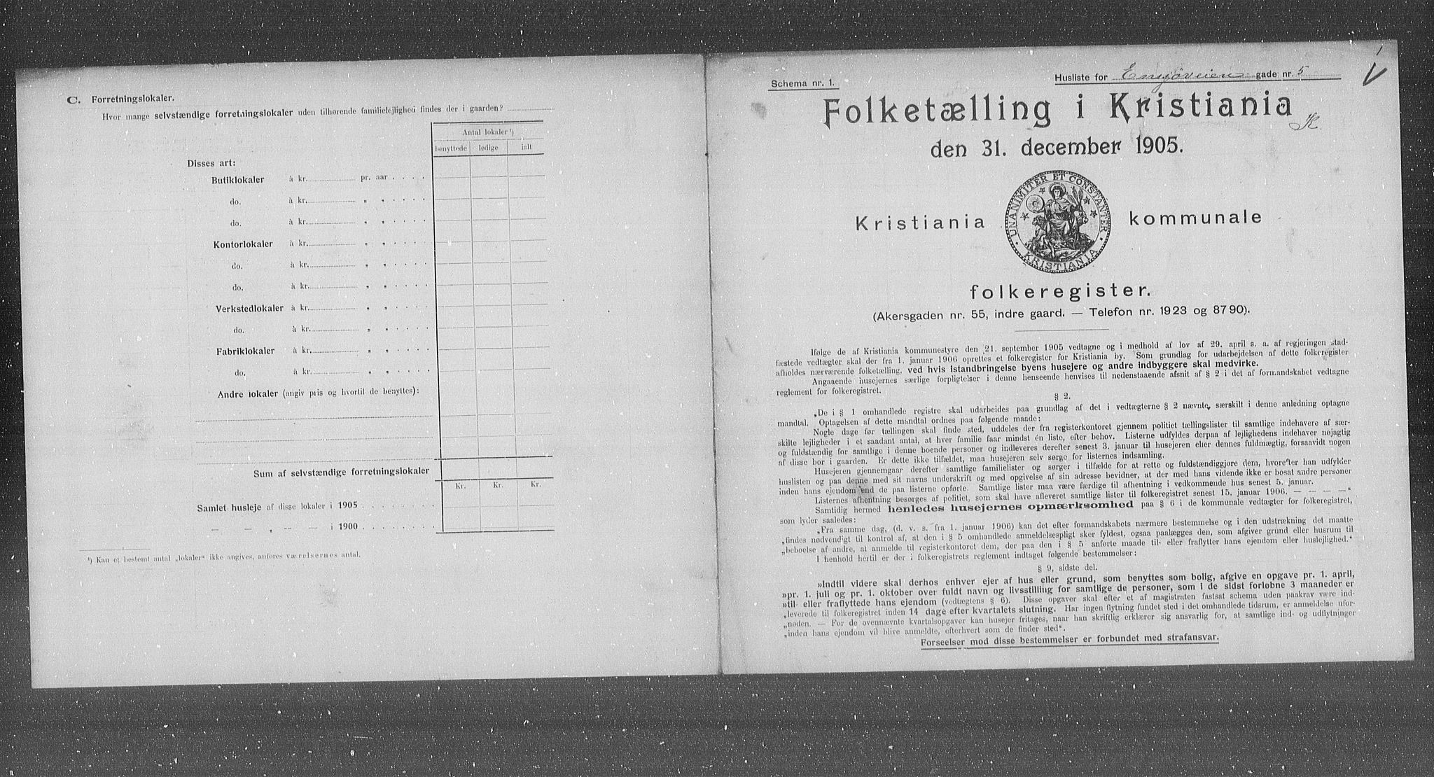 OBA, Municipal Census 1905 for Kristiania, 1905, p. 11101