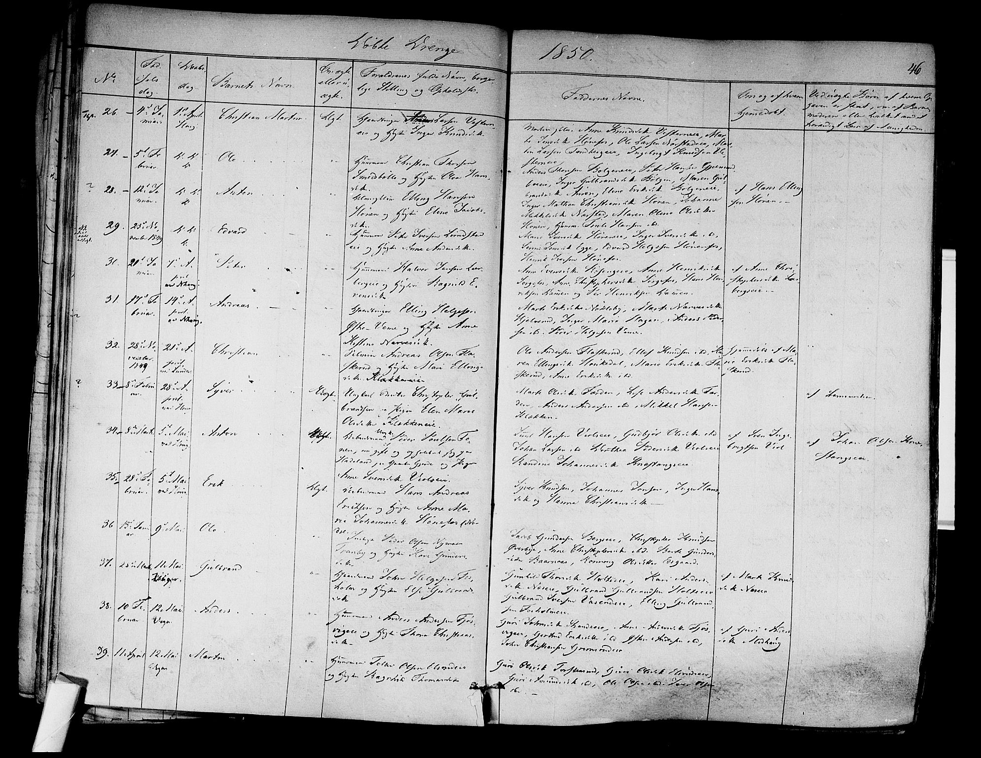 Norderhov kirkebøker, SAKO/A-237/F/Fa/L0011: Parish register (official) no. 11, 1847-1856, p. 46