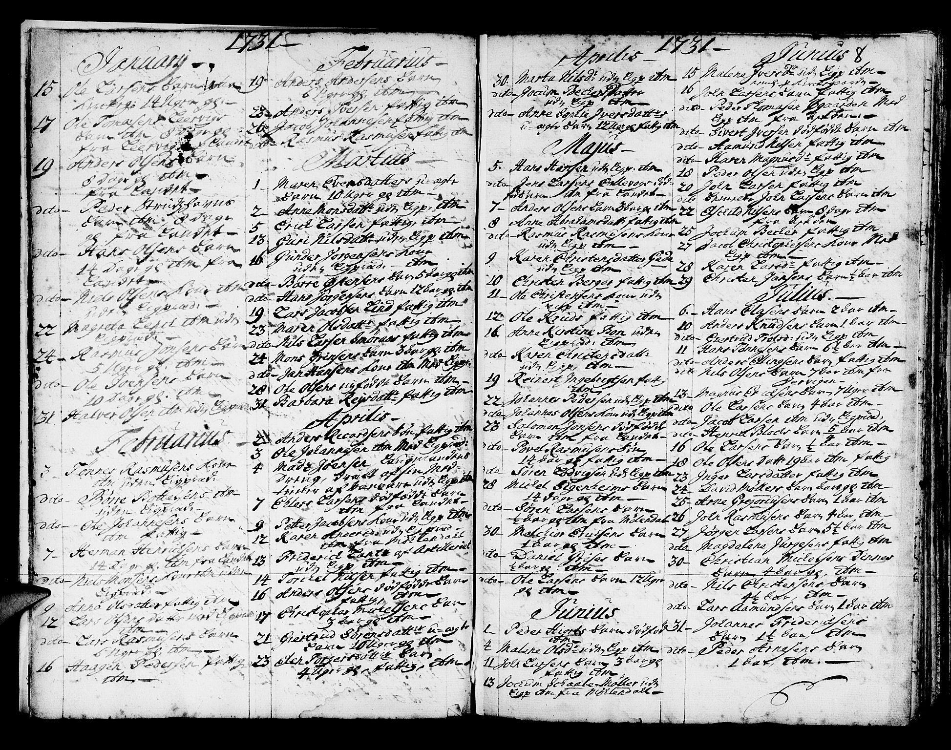 Domkirken sokneprestembete, AV/SAB-A-74801/H/Haa/L0008: Parish register (official) no. A 8, 1725-1775, p. 8