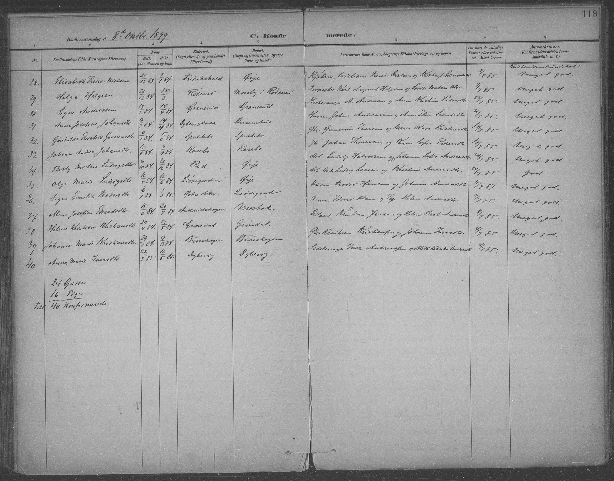 Aremark prestekontor Kirkebøker, SAO/A-10899/F/Fb/L0005: Parish register (official) no. II 5, 1895-1919, p. 118