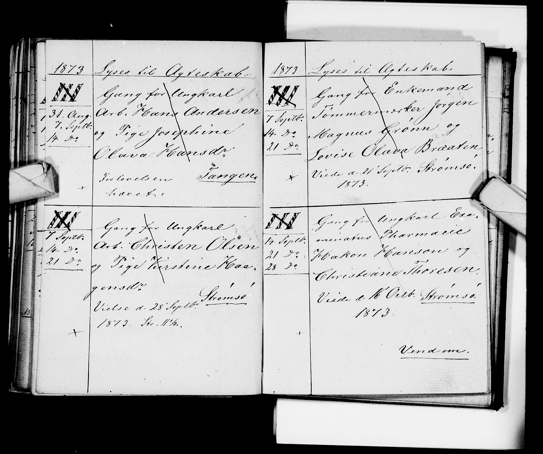 Strømsø kirkebøker, AV/SAKO-A-246/H/Ha/L0003: Banns register no. 3, 1866-1874