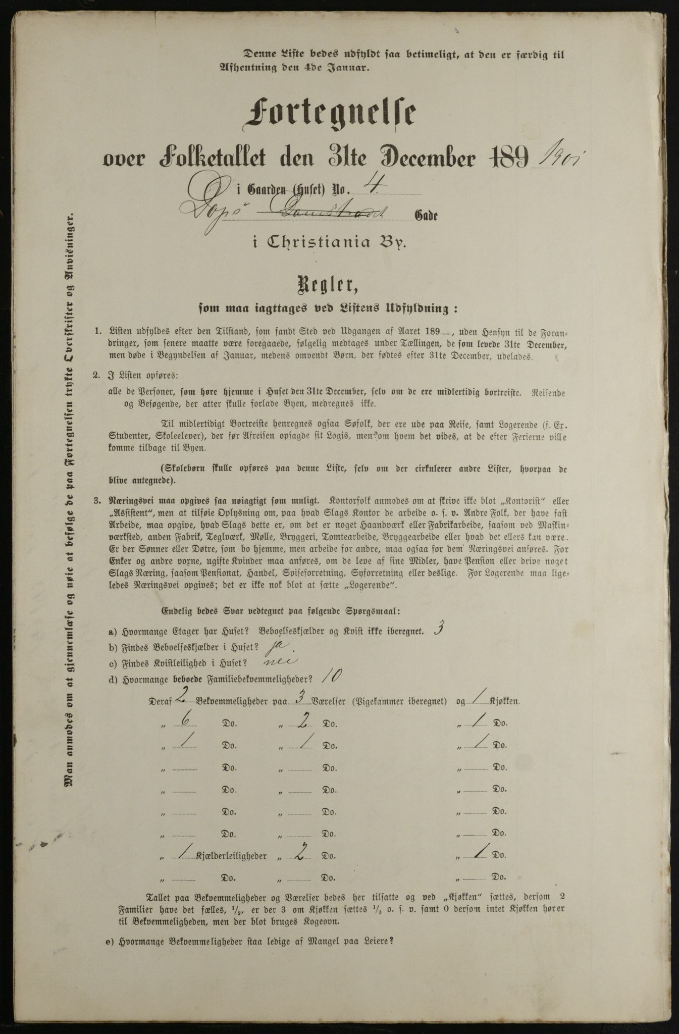 OBA, Municipal Census 1901 for Kristiania, 1901, p. 2576