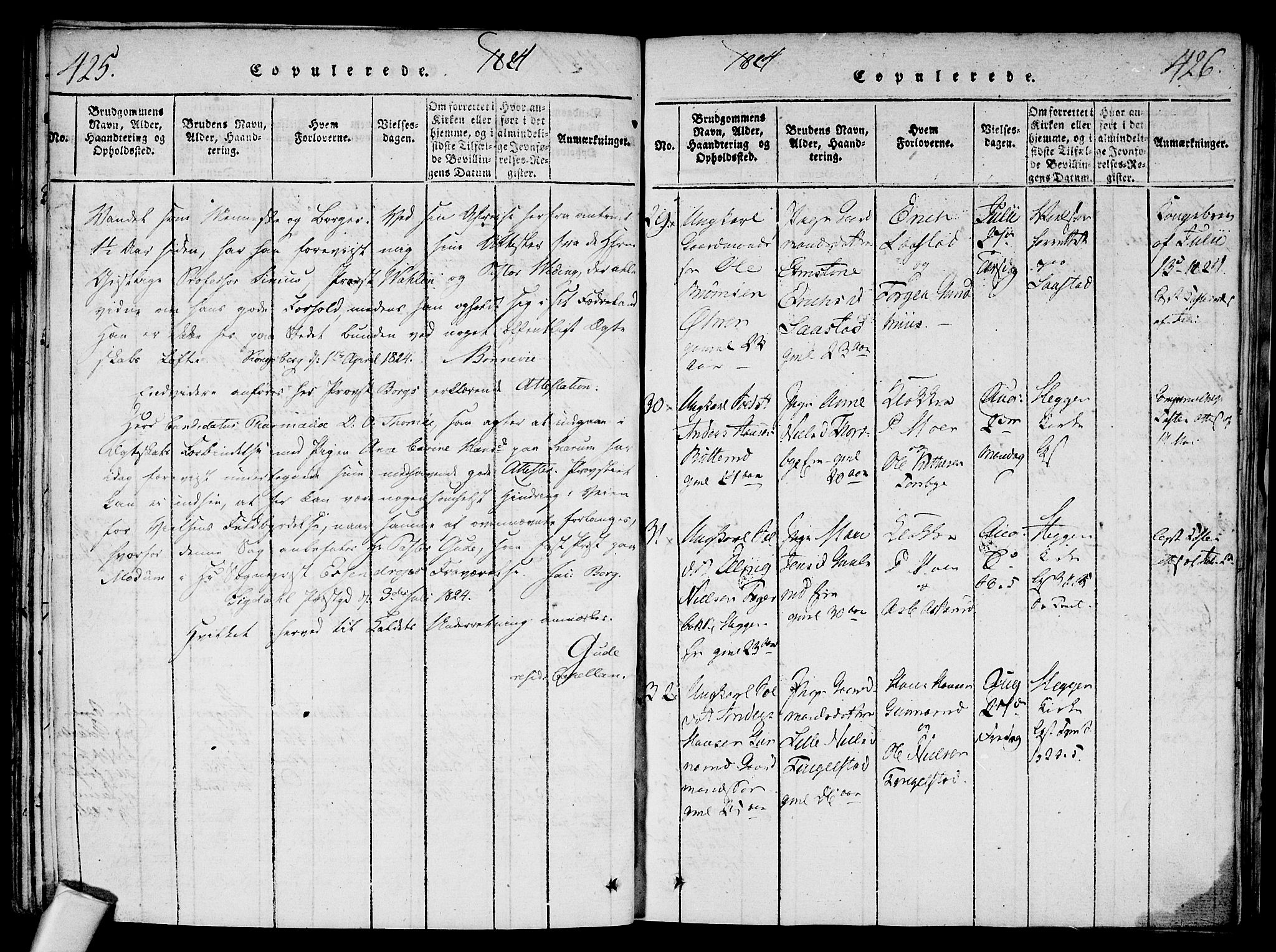 Modum kirkebøker, AV/SAKO-A-234/F/Fa/L0004: Parish register (official) no. 4, 1818-1824, p. 425-426