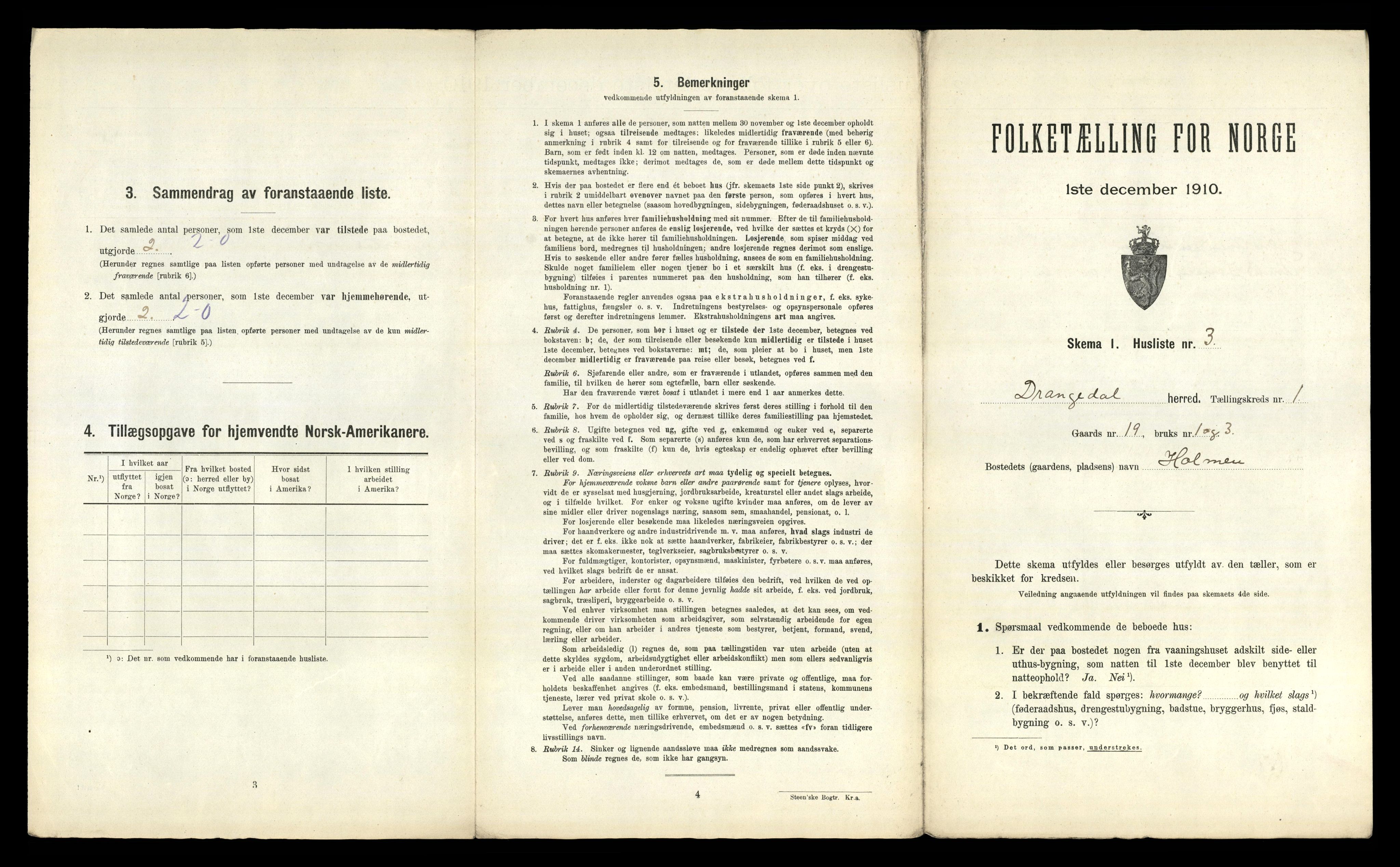 RA, 1910 census for Drangedal, 1910, p. 63