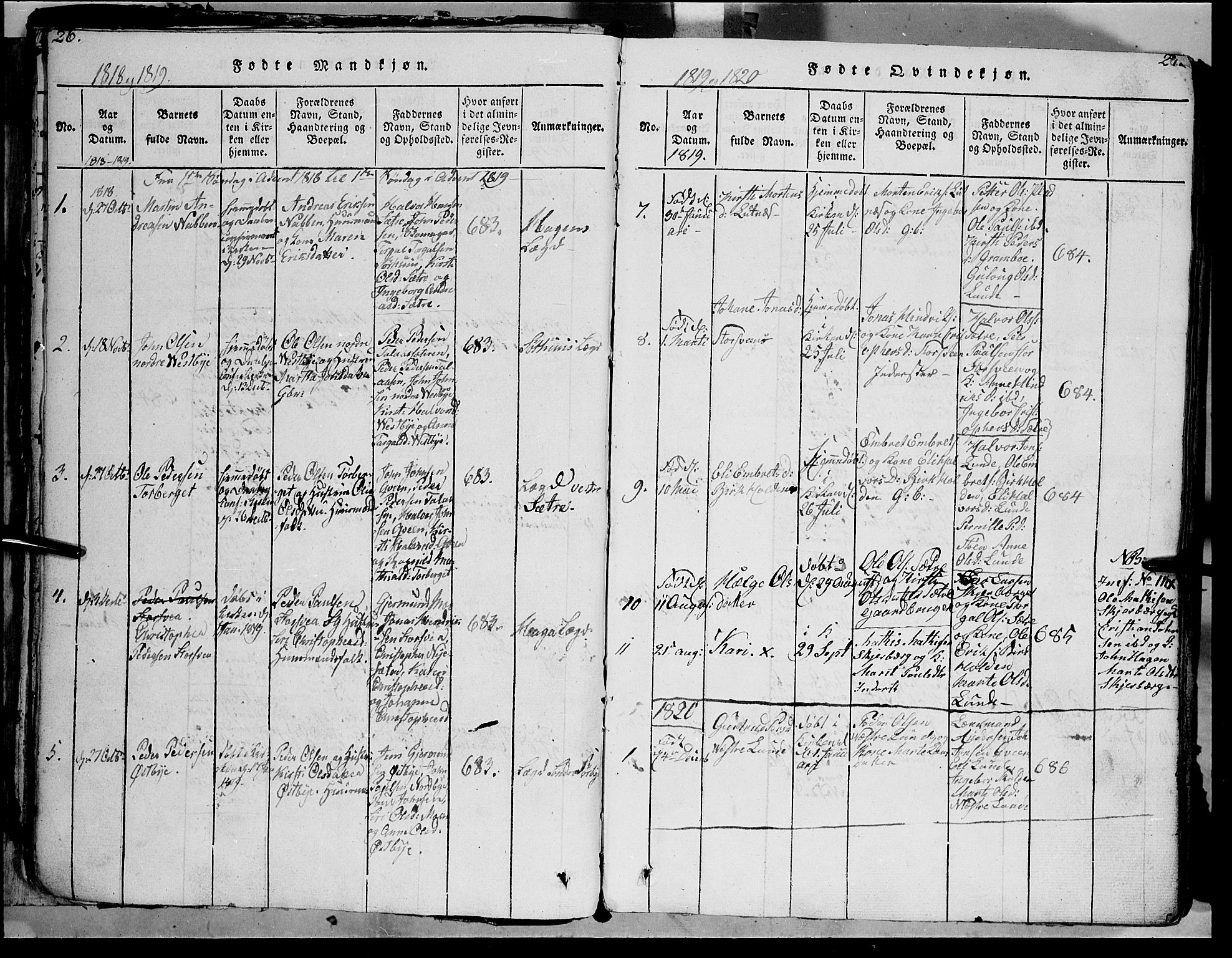Trysil prestekontor, SAH/PREST-046/H/Ha/Haa/L0003: Parish register (official) no. 3 /1, 1814-1841, p. 26-27