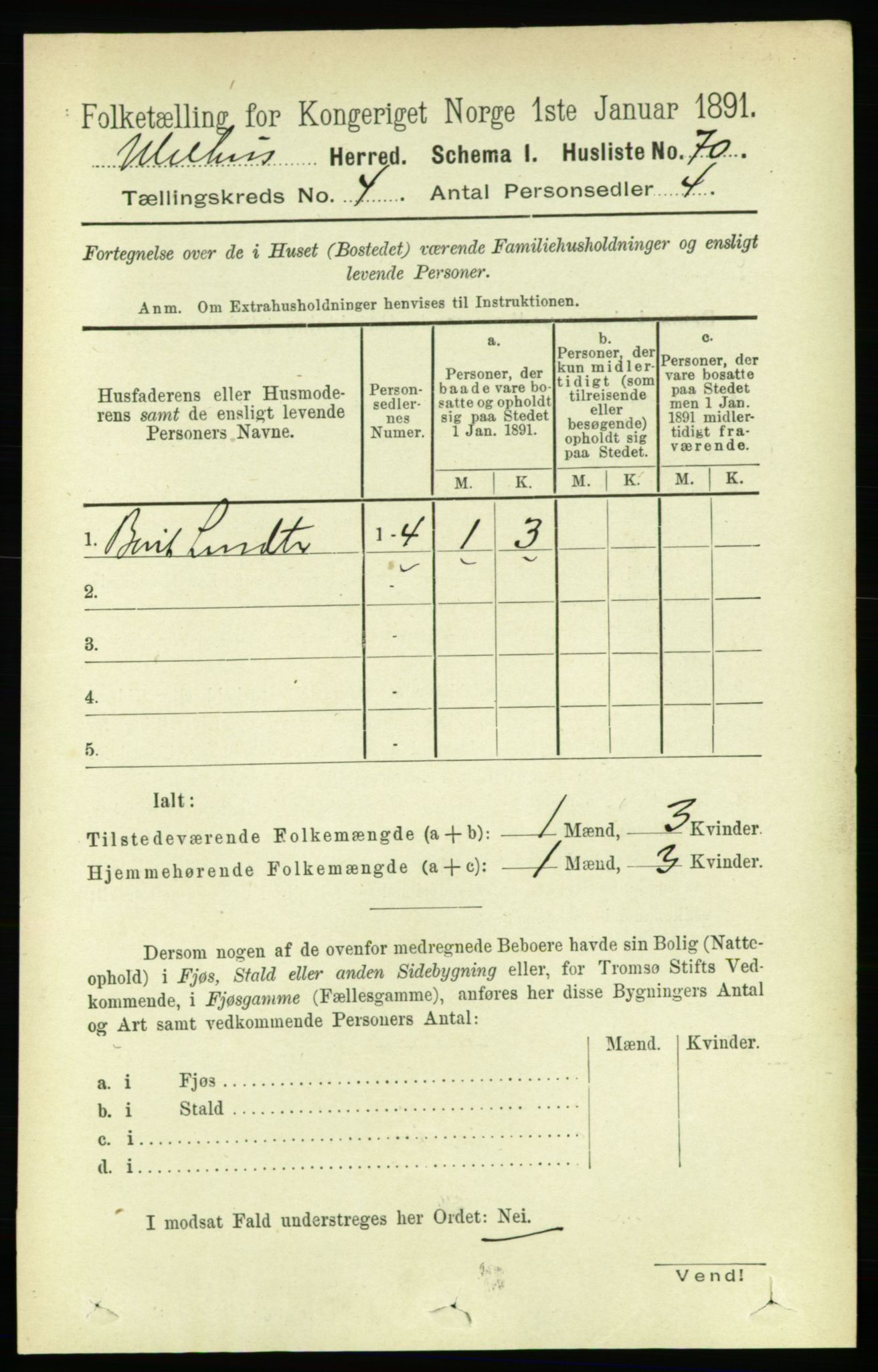 RA, 1891 census for 1653 Melhus, 1891, p. 1971