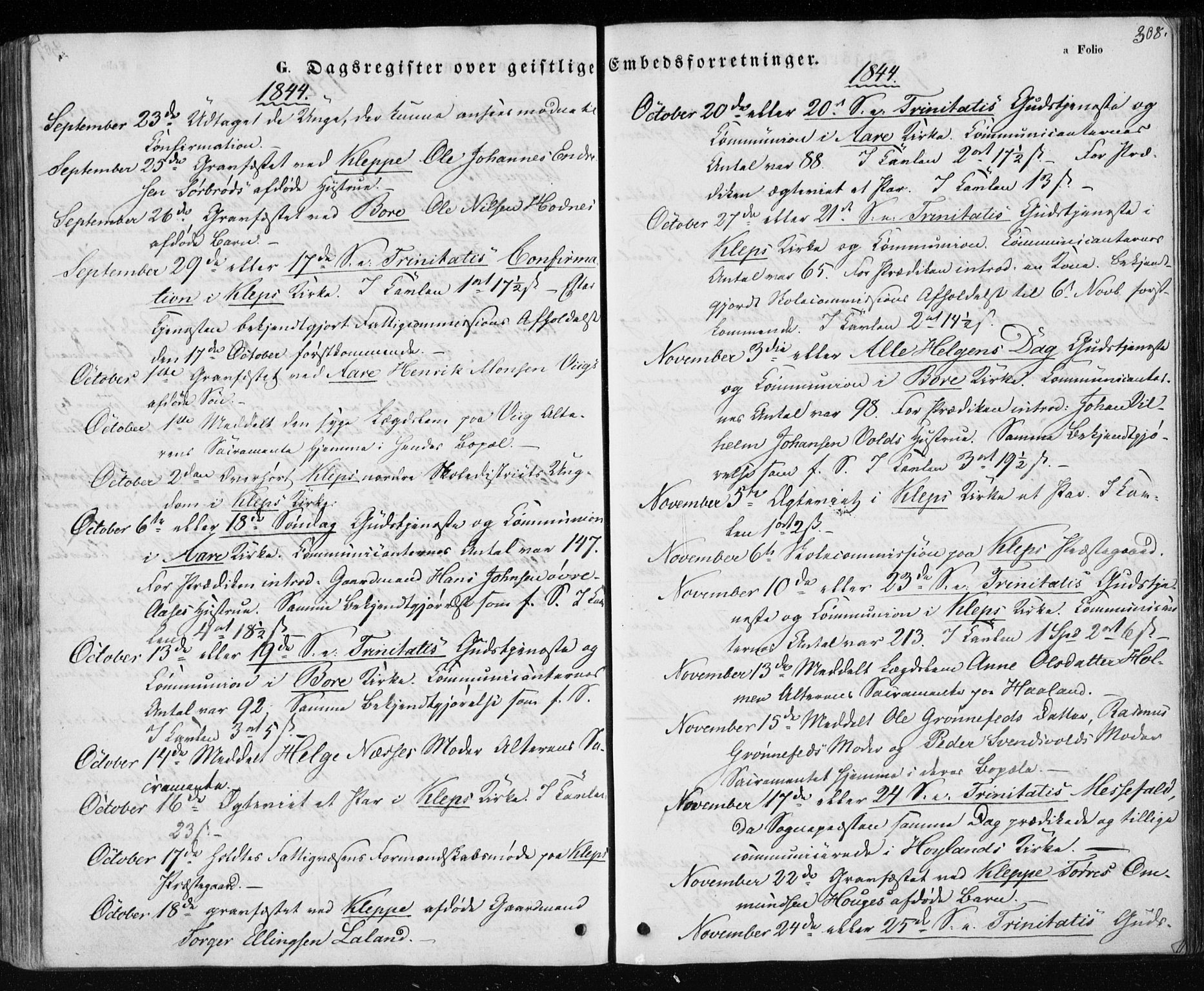 Klepp sokneprestkontor, SAST/A-101803/001/3/30BA/L0004: Parish register (official) no. A 4, 1842-1852, p. 308