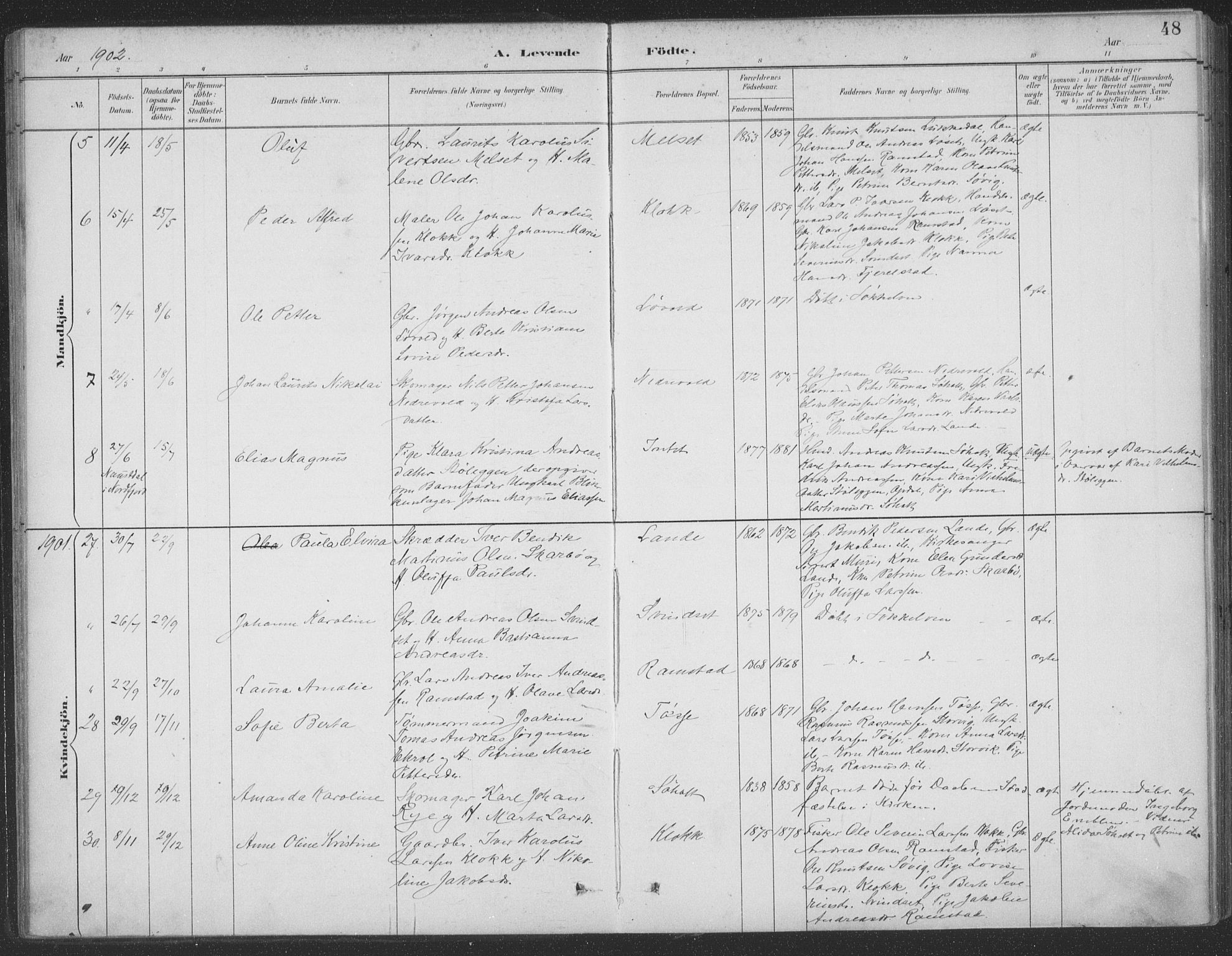 Ministerialprotokoller, klokkerbøker og fødselsregistre - Møre og Romsdal, AV/SAT-A-1454/522/L0316: Parish register (official) no. 522A11, 1890-1911, p. 48