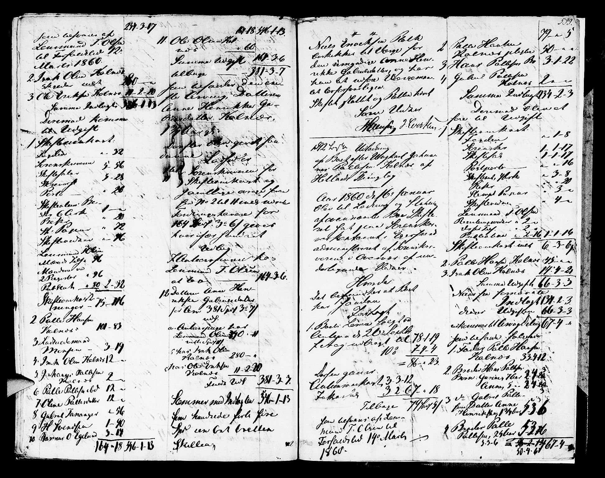 Jæren og Dalane sorenskriveri, AV/SAST-A-100306/5/50BC/L0003: SKIFTEPROTOKOLL JÆREN, 1837-1860, p. 598b-599a