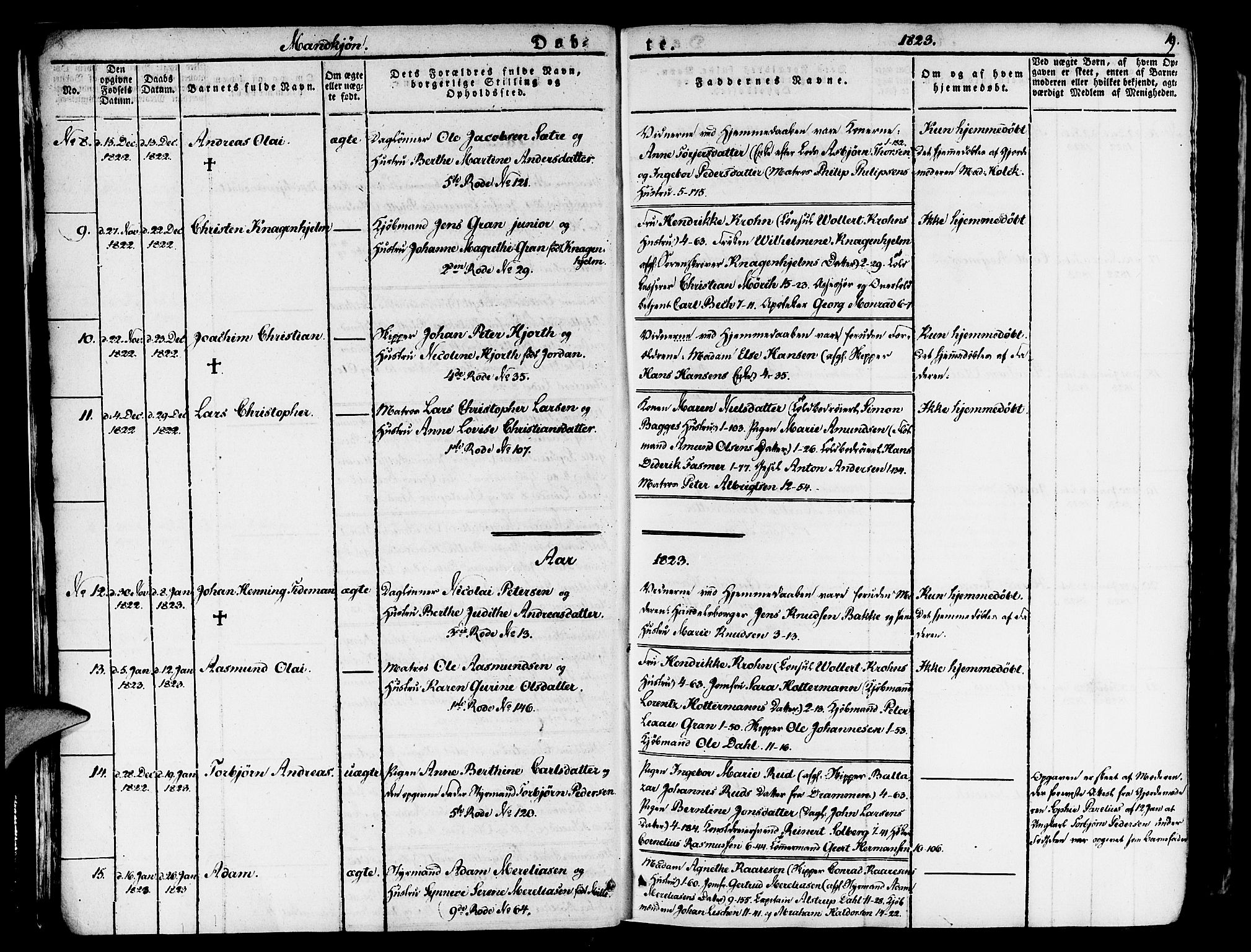 Nykirken Sokneprestembete, AV/SAB-A-77101/H/Haa/L0012: Parish register (official) no. A 12, 1821-1844, p. 19