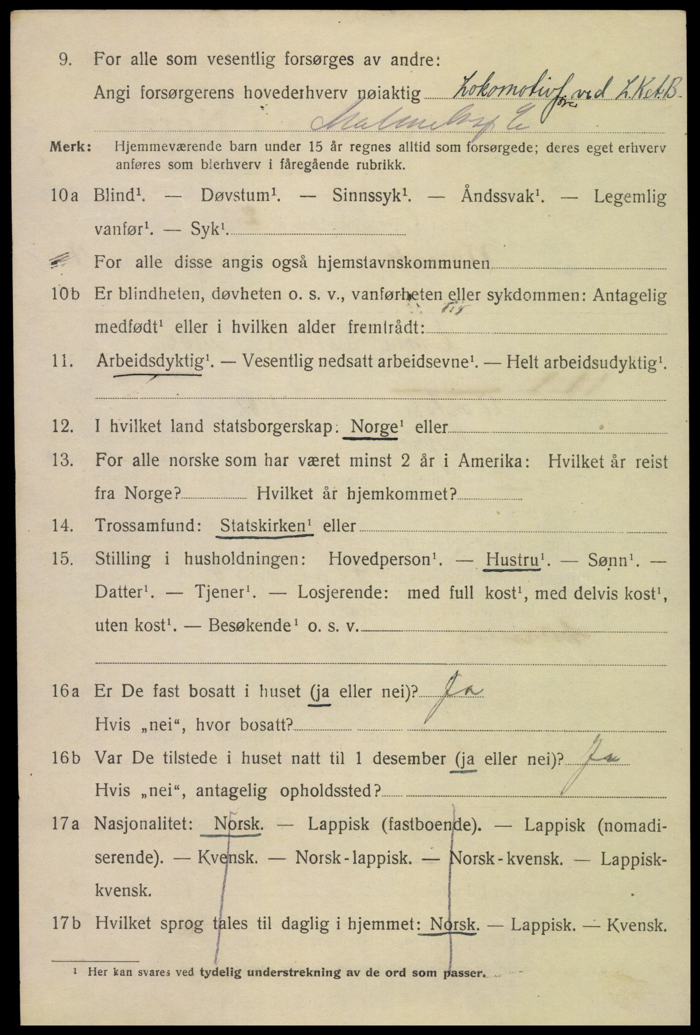 SAT, 1920 census for Narvik, 1920, p. 14263