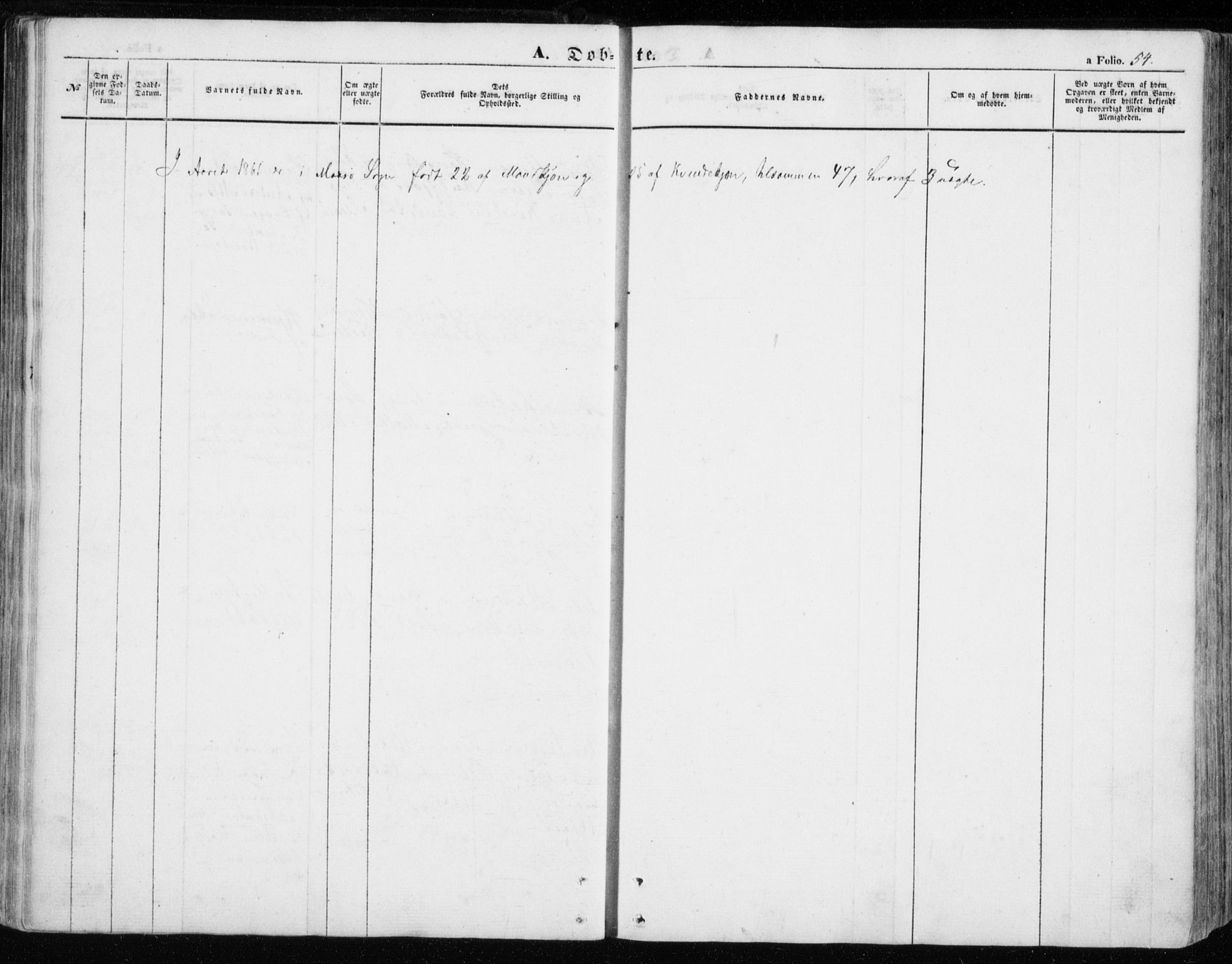Måsøy sokneprestkontor, SATØ/S-1348/H/Ha/L0002kirke: Parish register (official) no. 2, 1852-1865, p. 54