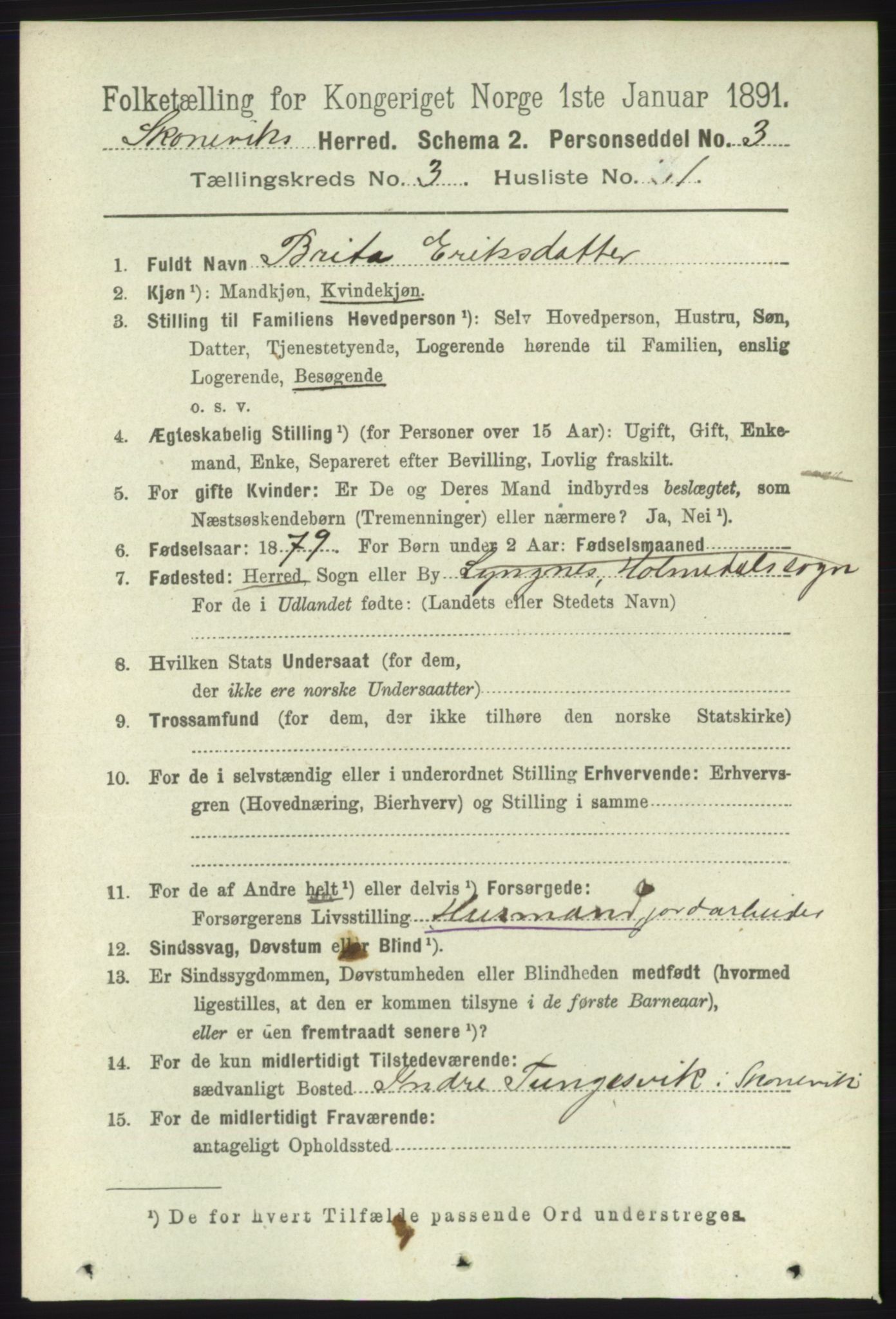 RA, 1891 census for 1212 Skånevik, 1891, p. 543