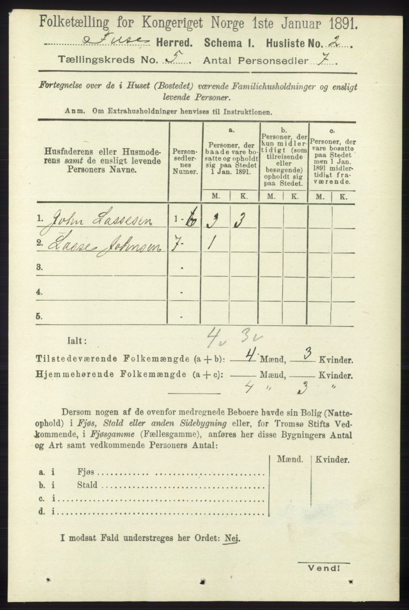 RA, 1891 census for 1241 Fusa, 1891, p. 861