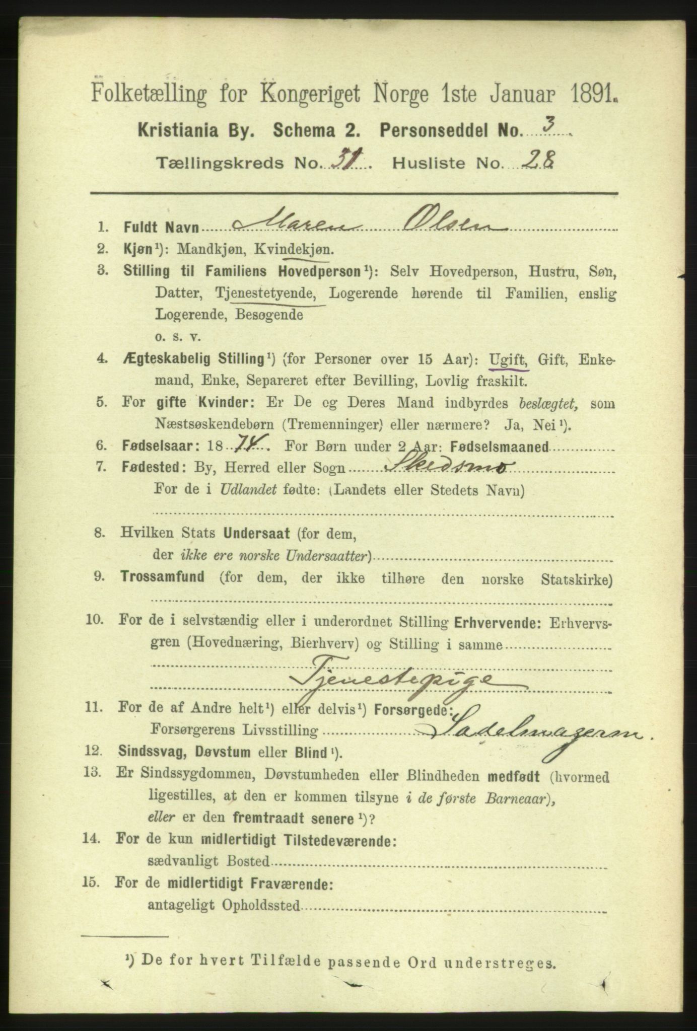 RA, 1891 census for 0301 Kristiania, 1891, p. 16766