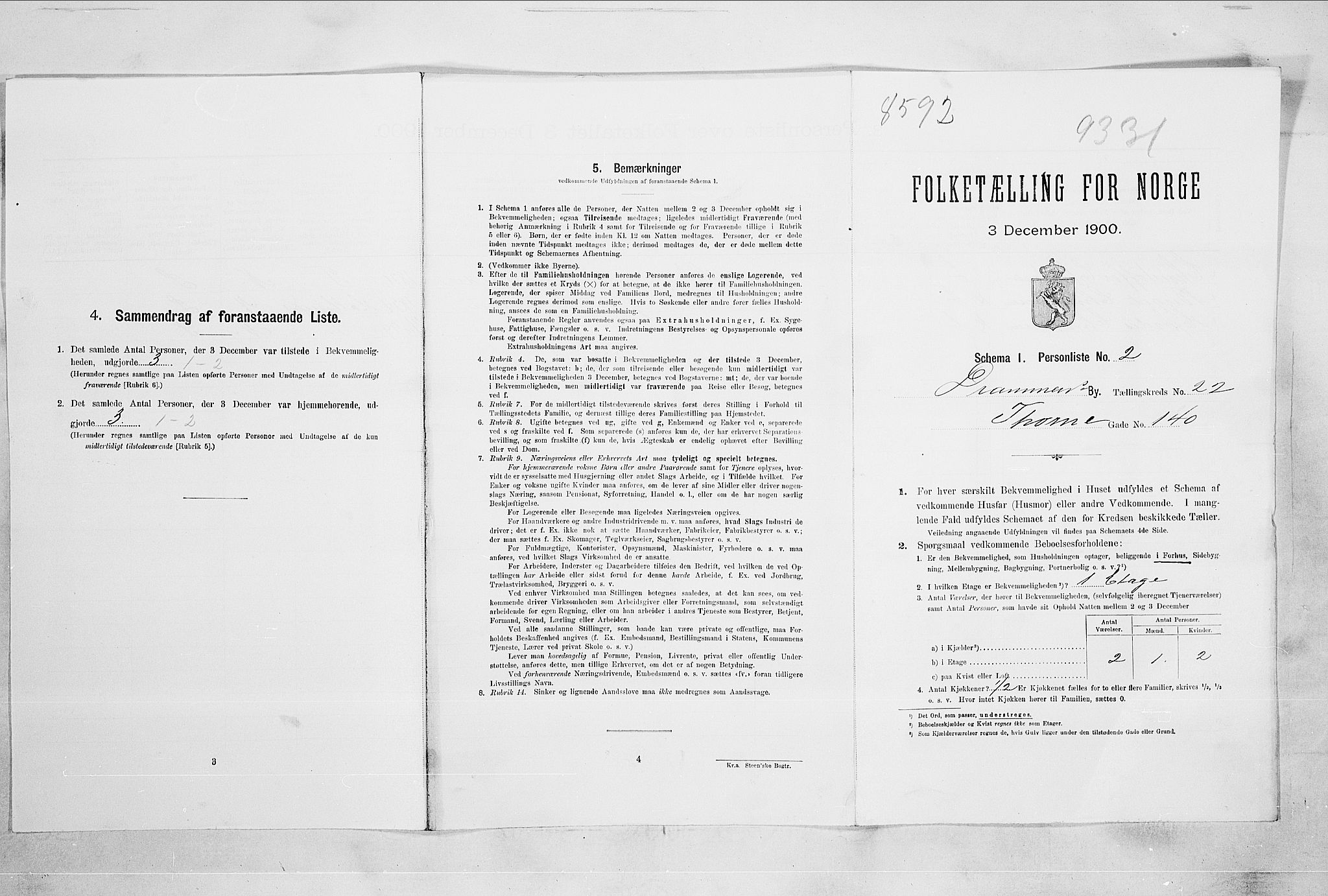 RA, 1900 census for Drammen, 1900, p. 13553