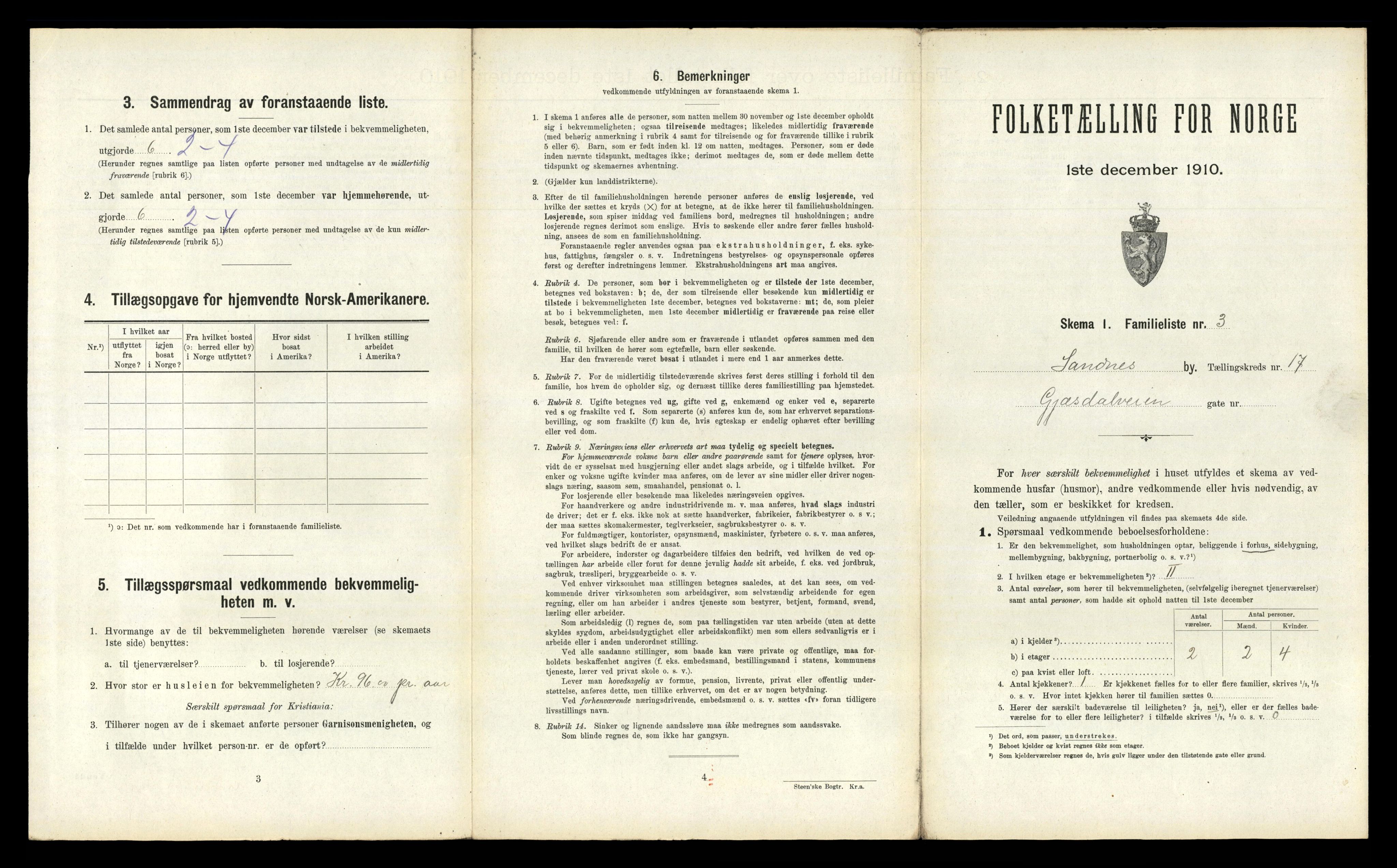 RA, 1910 census for Sandnes, 1910, p. 1764