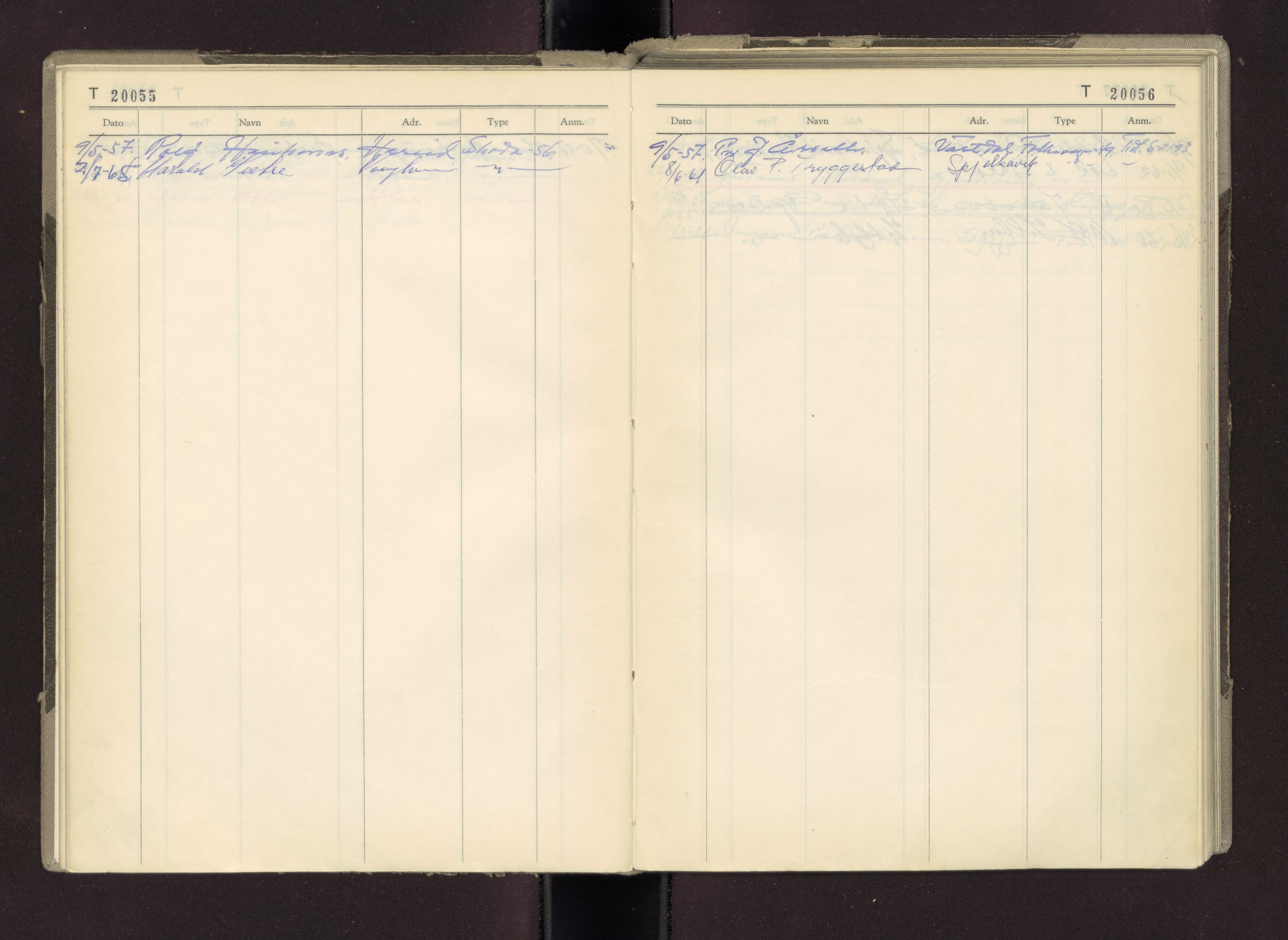 Møre og Romsdal vegkontor - Ålesund trafikkstasjon, AV/SAT-A-4099/F/Fc/L0014: Bilregister; T 20000 - T 20500, 1955-1970