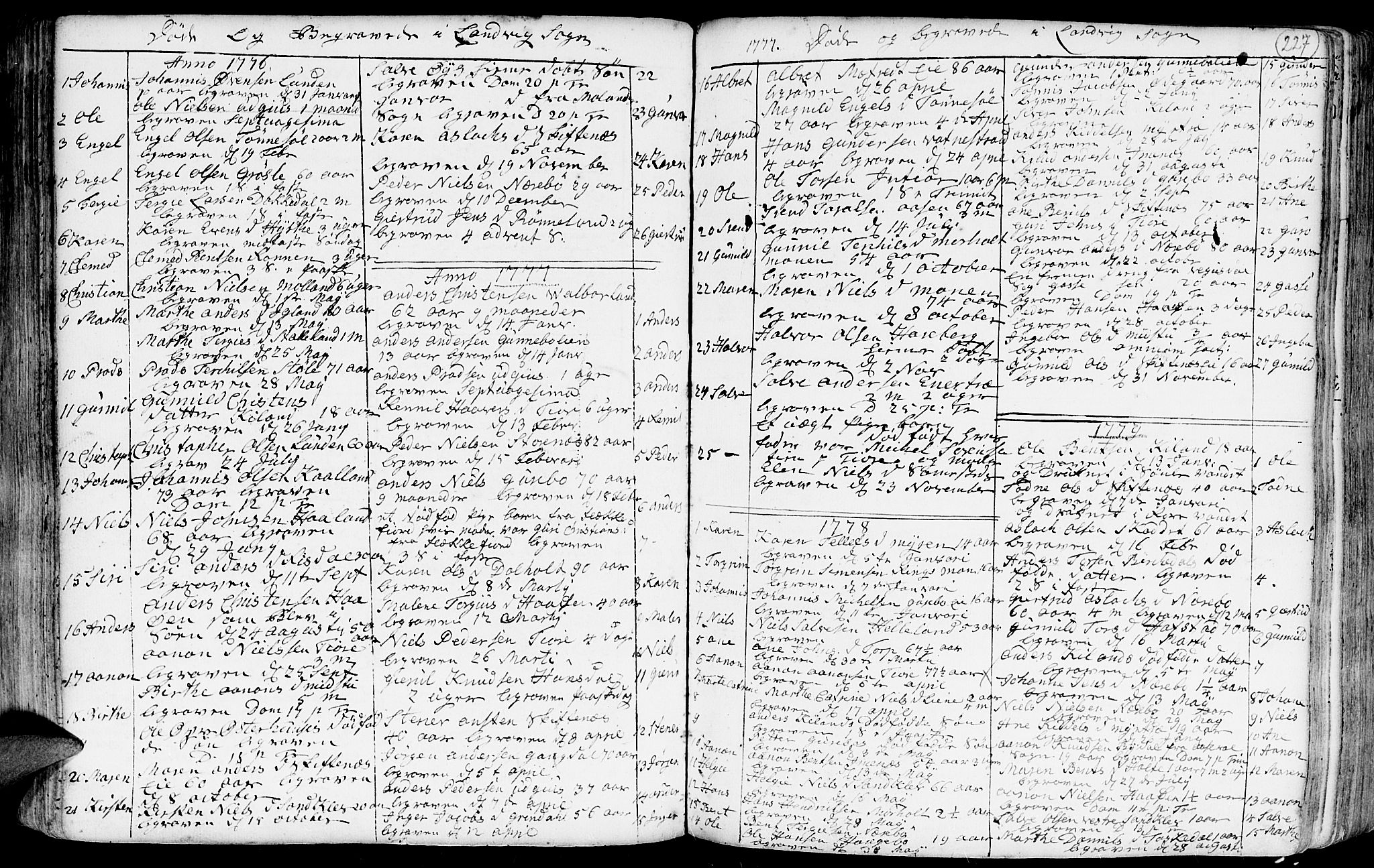 Hommedal sokneprestkontor, AV/SAK-1111-0023/F/Fa/Fab/L0002: Parish register (official) no. A 2 /1, 1741-1848, p. 227