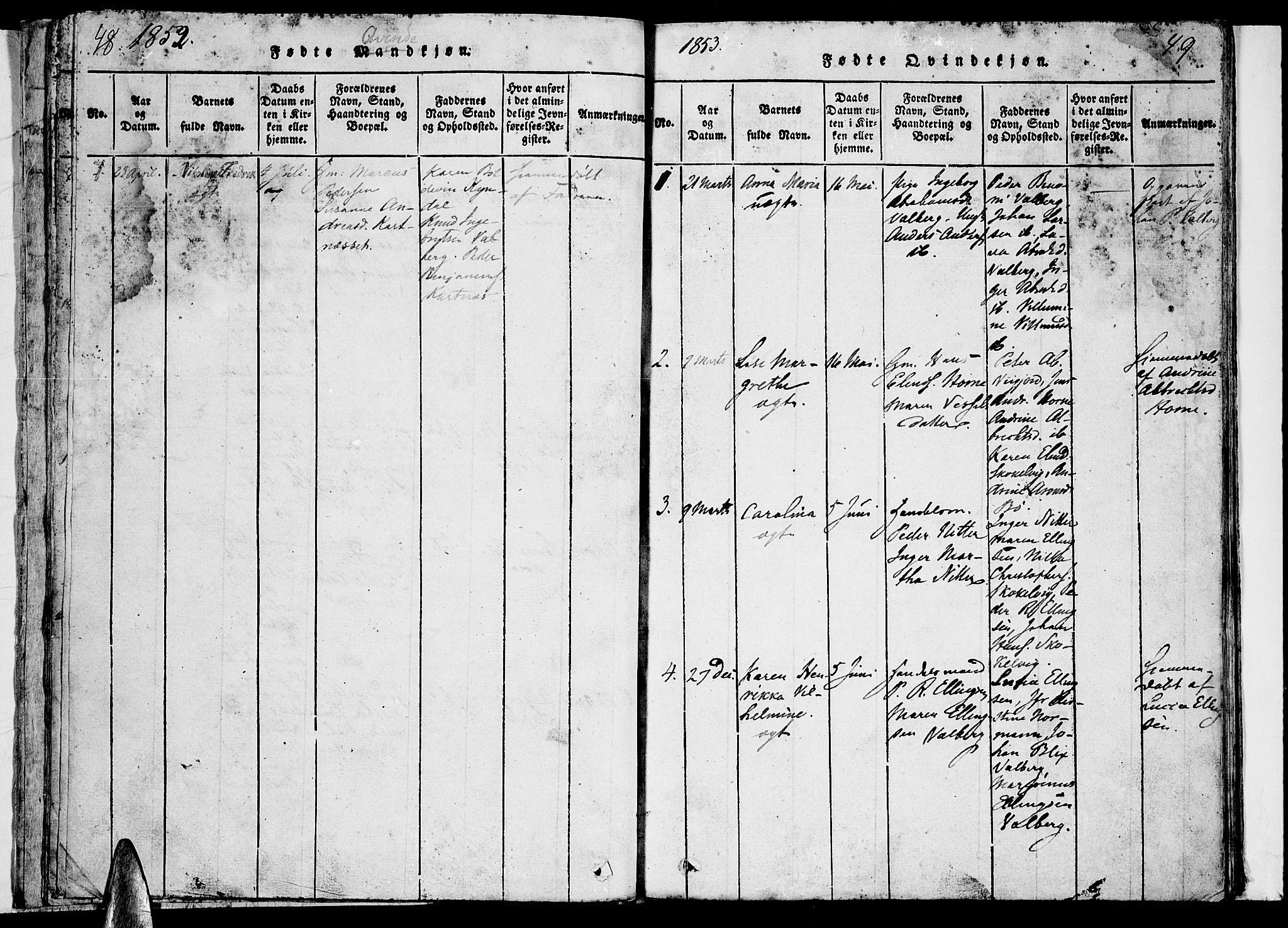 Ministerialprotokoller, klokkerbøker og fødselsregistre - Nordland, AV/SAT-A-1459/884/L1195: Parish register (copy) no. 884C01, 1837-1867, p. 48-49