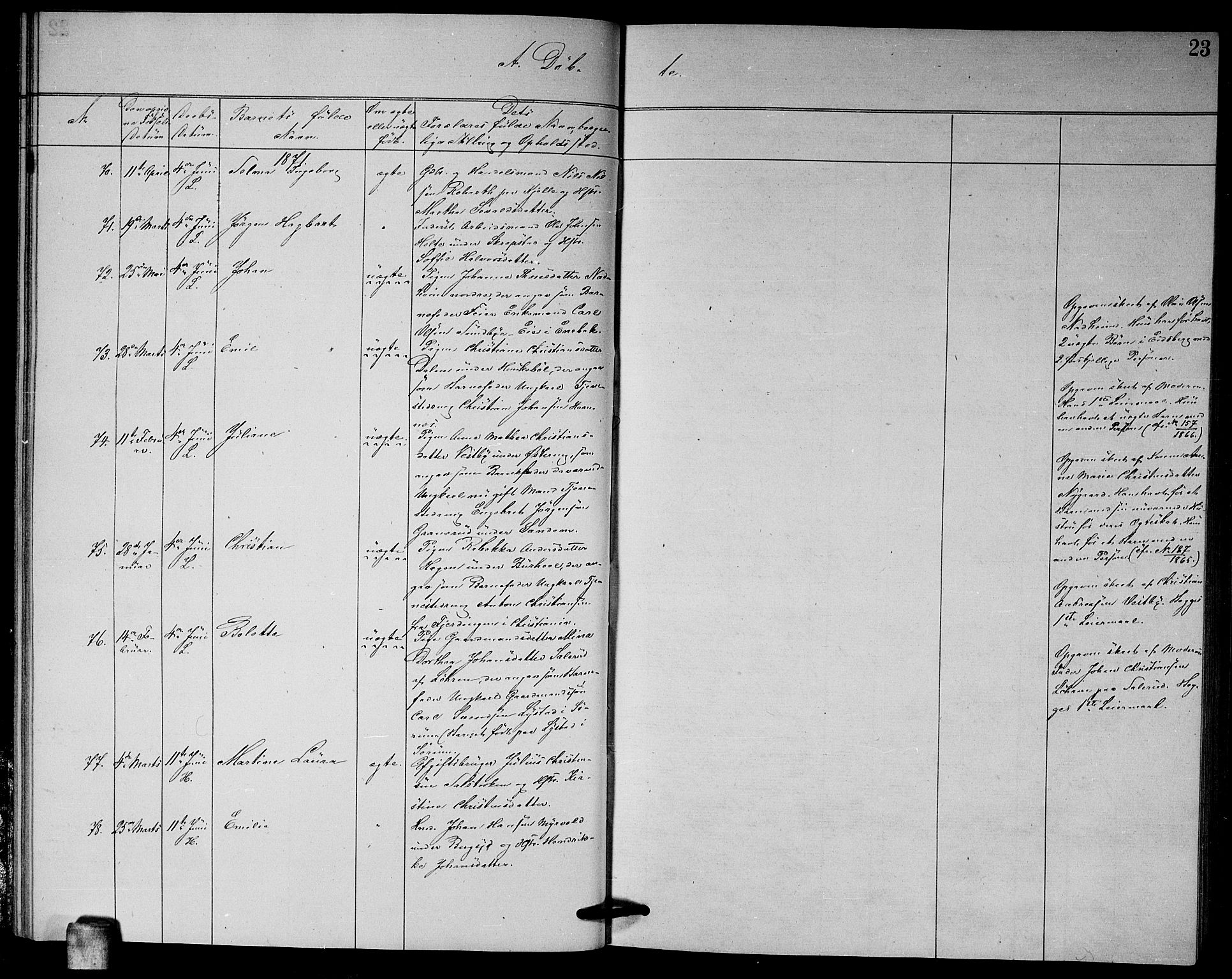 Høland prestekontor Kirkebøker, AV/SAO-A-10346a/G/Ga/L0006: Parish register (copy) no. I 6, 1869-1879, p. 23