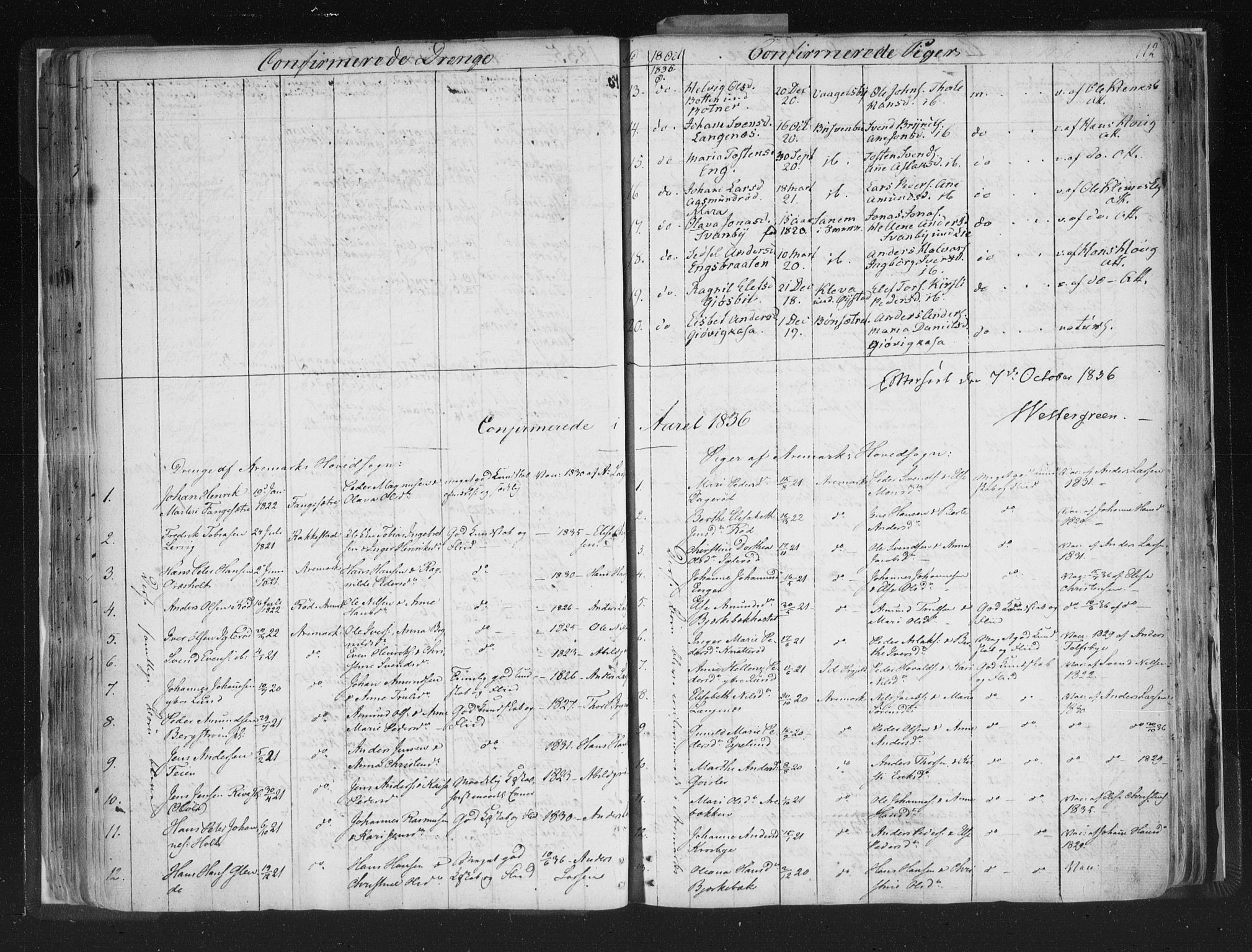 Aremark prestekontor Kirkebøker, SAO/A-10899/F/Fc/L0002: Parish register (official) no. III 2, 1834-1849, p. 112
