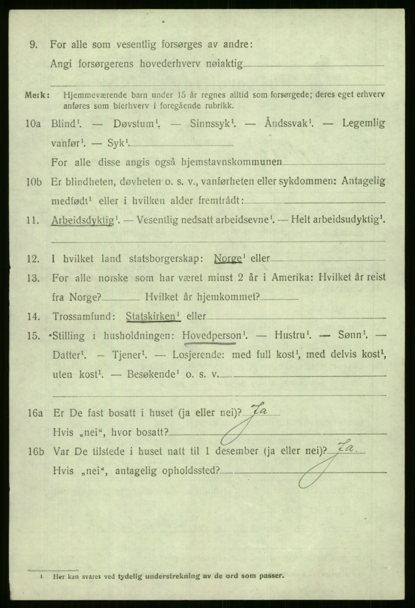 SAB, 1920 census for Voss, 1920, p. 4468