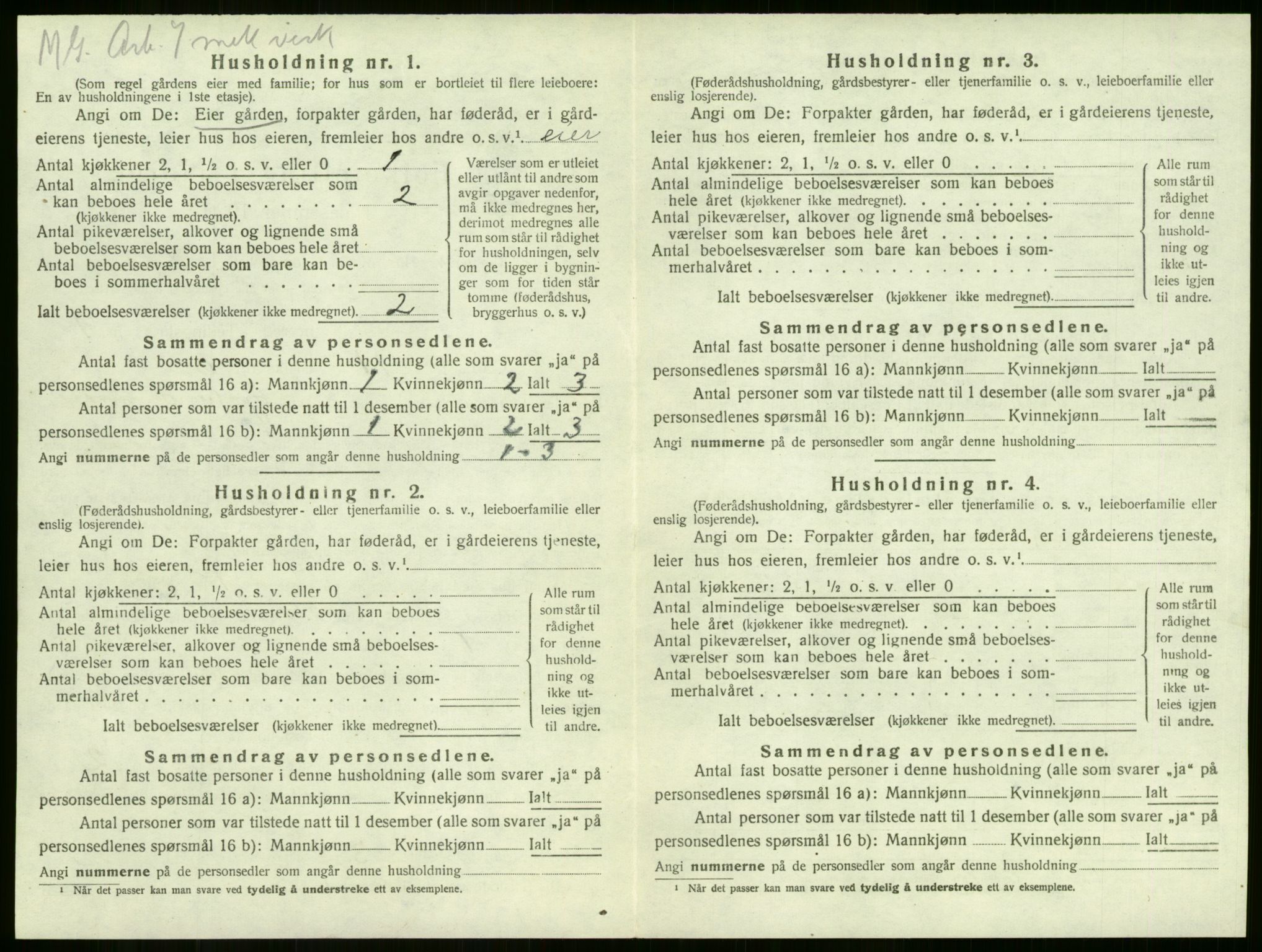 SAKO, 1920 census for Sandeherred, 1920, p. 1954