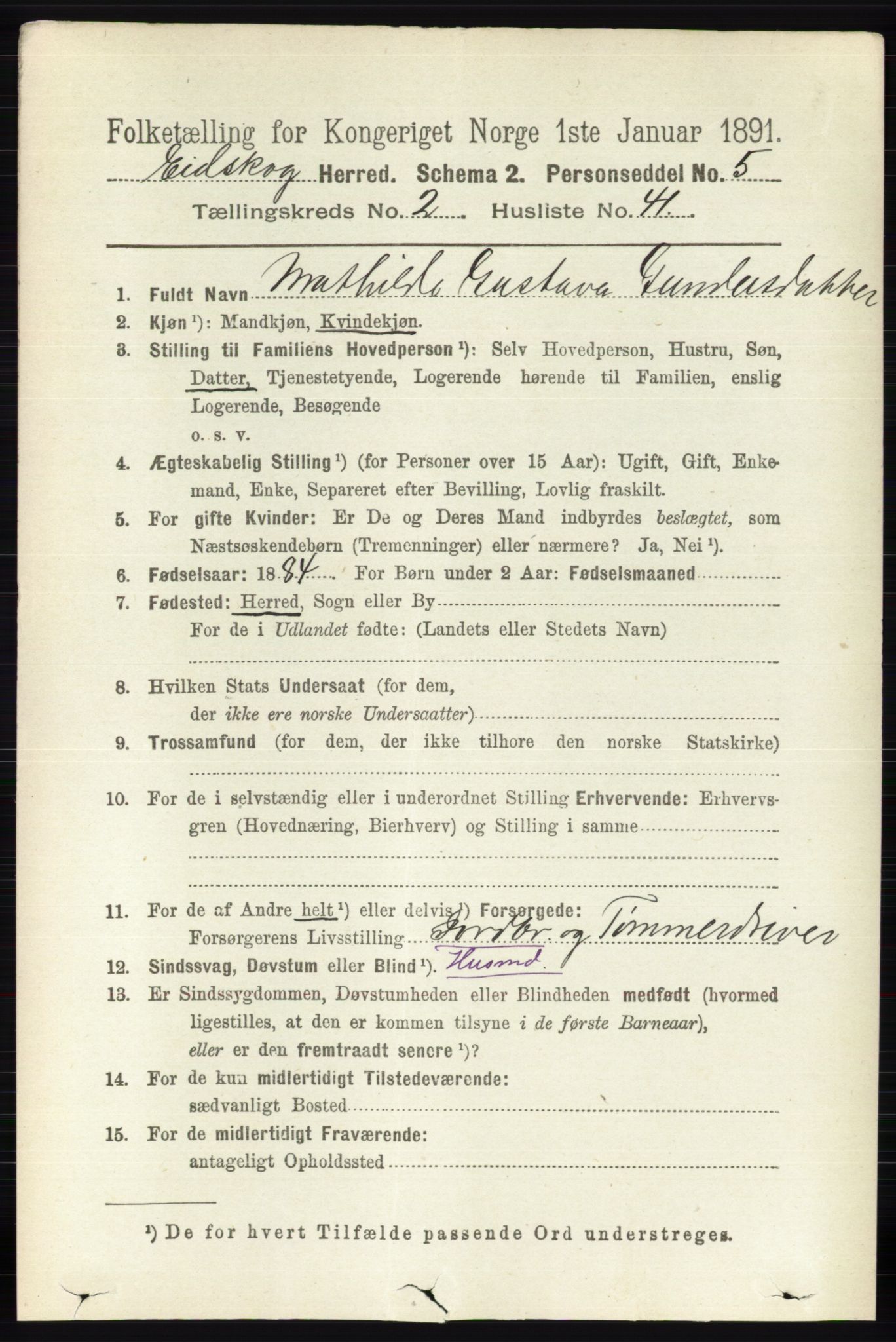 RA, 1891 census for 0420 Eidskog, 1891, p. 774