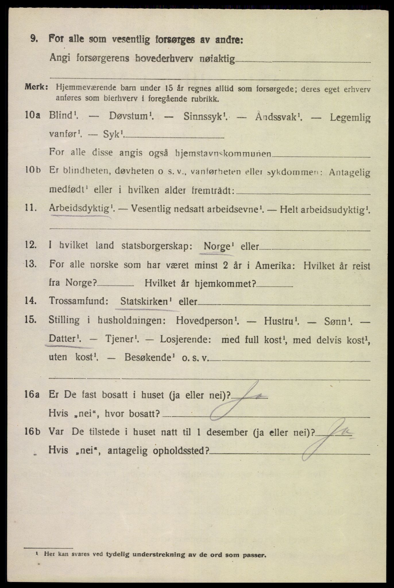 SAK, 1920 census for Herad, 1920, p. 1723