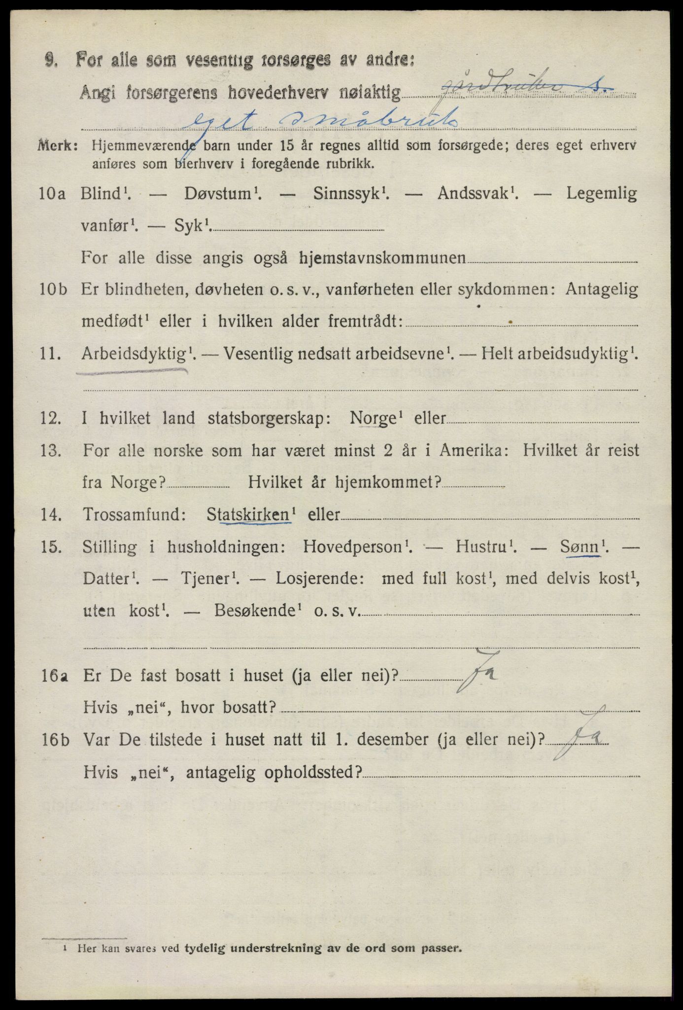 SAO, 1920 census for Spydeberg, 1920, p. 5638