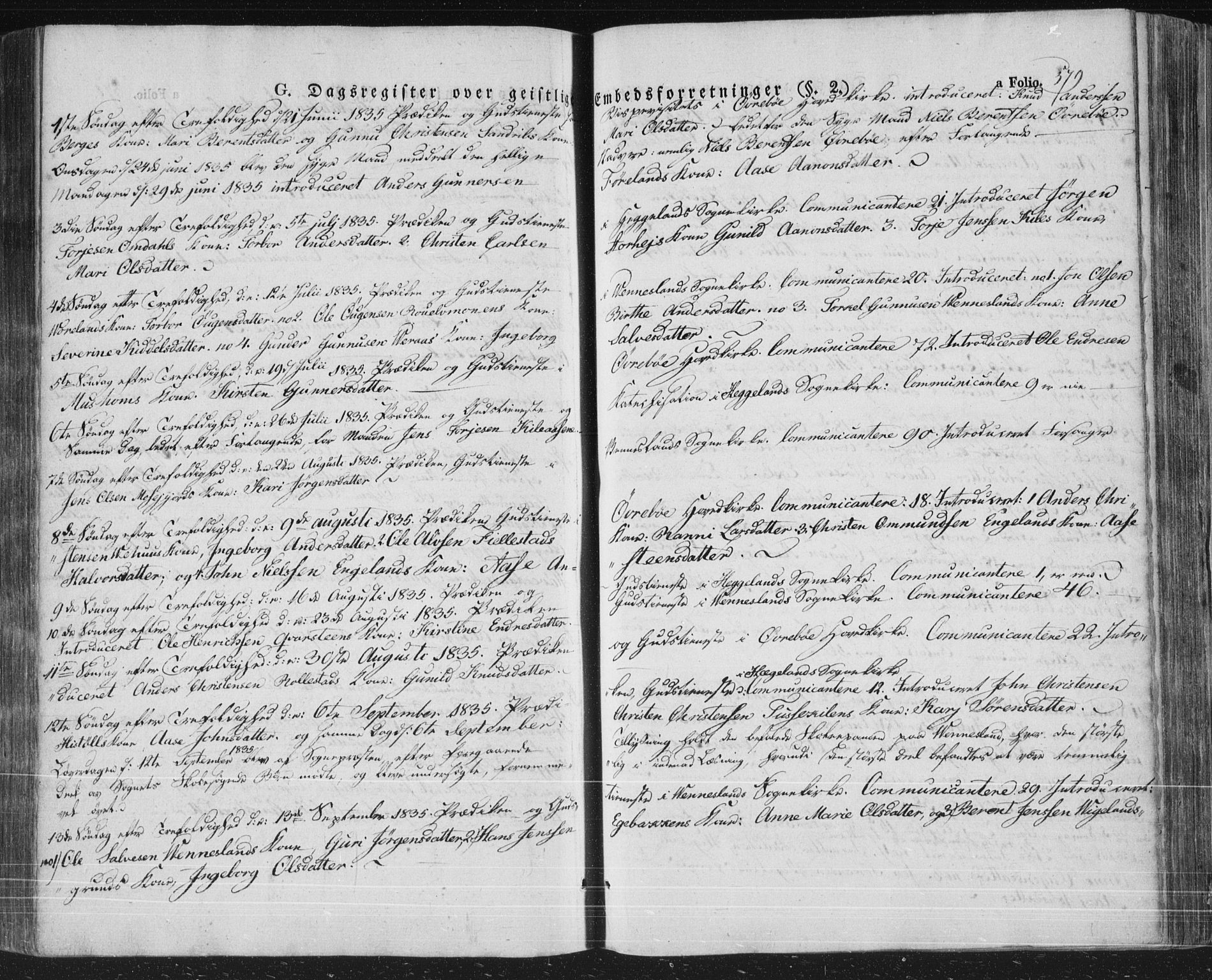 Vennesla sokneprestkontor, AV/SAK-1111-0045/Fa/Fac/L0004: Parish register (official) no. A 4, 1834-1855, p. 579