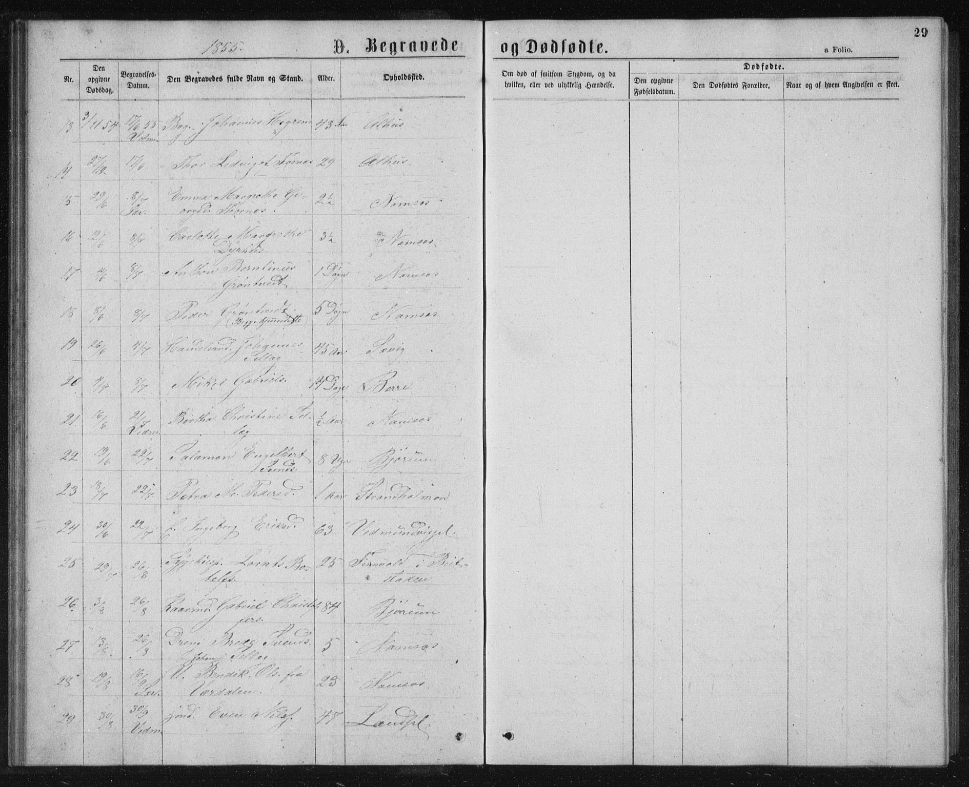 Ministerialprotokoller, klokkerbøker og fødselsregistre - Nord-Trøndelag, SAT/A-1458/768/L0569: Parish register (official) no. 768A04, 1836-1865, p. 29