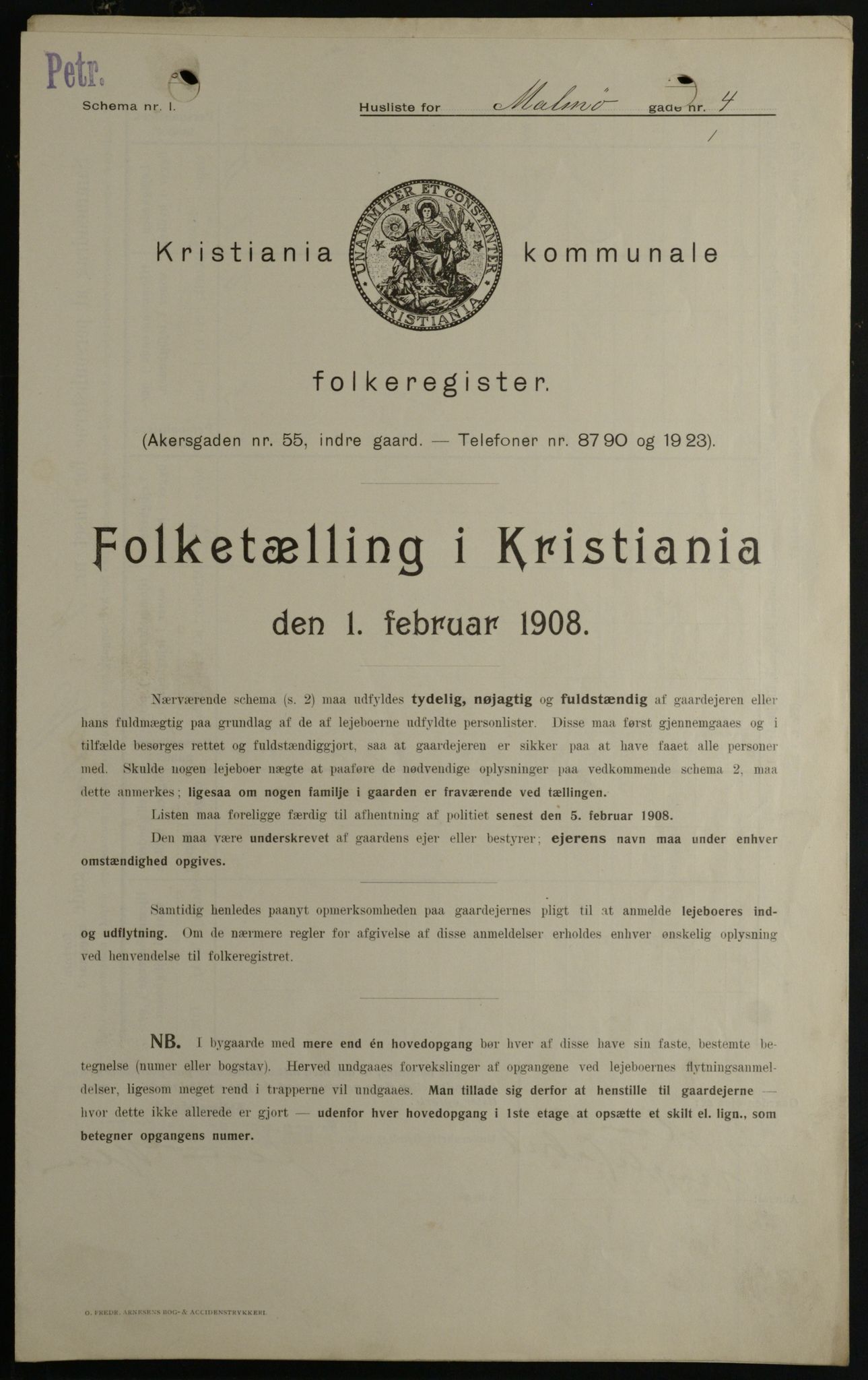 OBA, Municipal Census 1908 for Kristiania, 1908, p. 53756