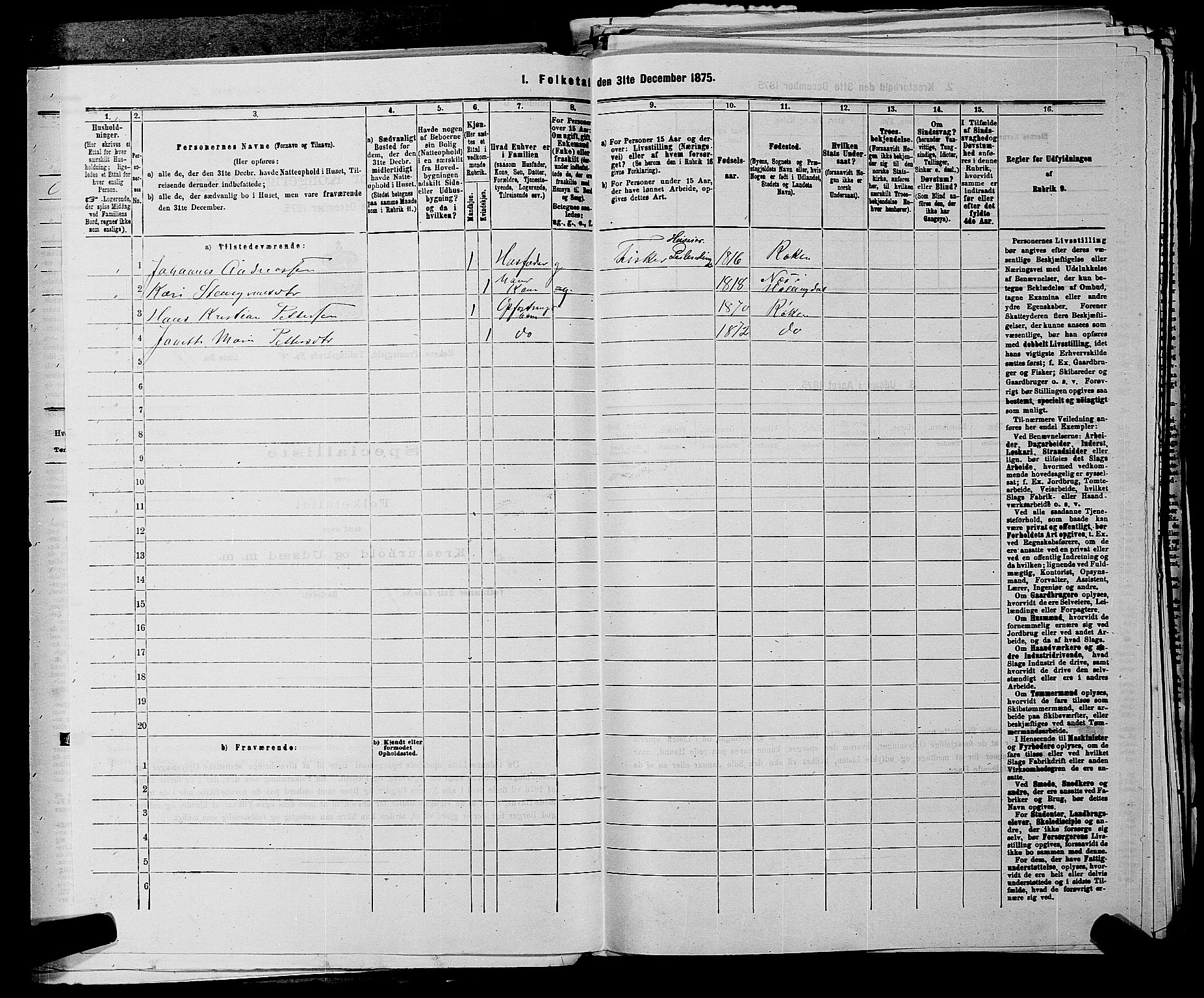 SAKO, 1875 census for 0627P Røyken, 1875, p. 871